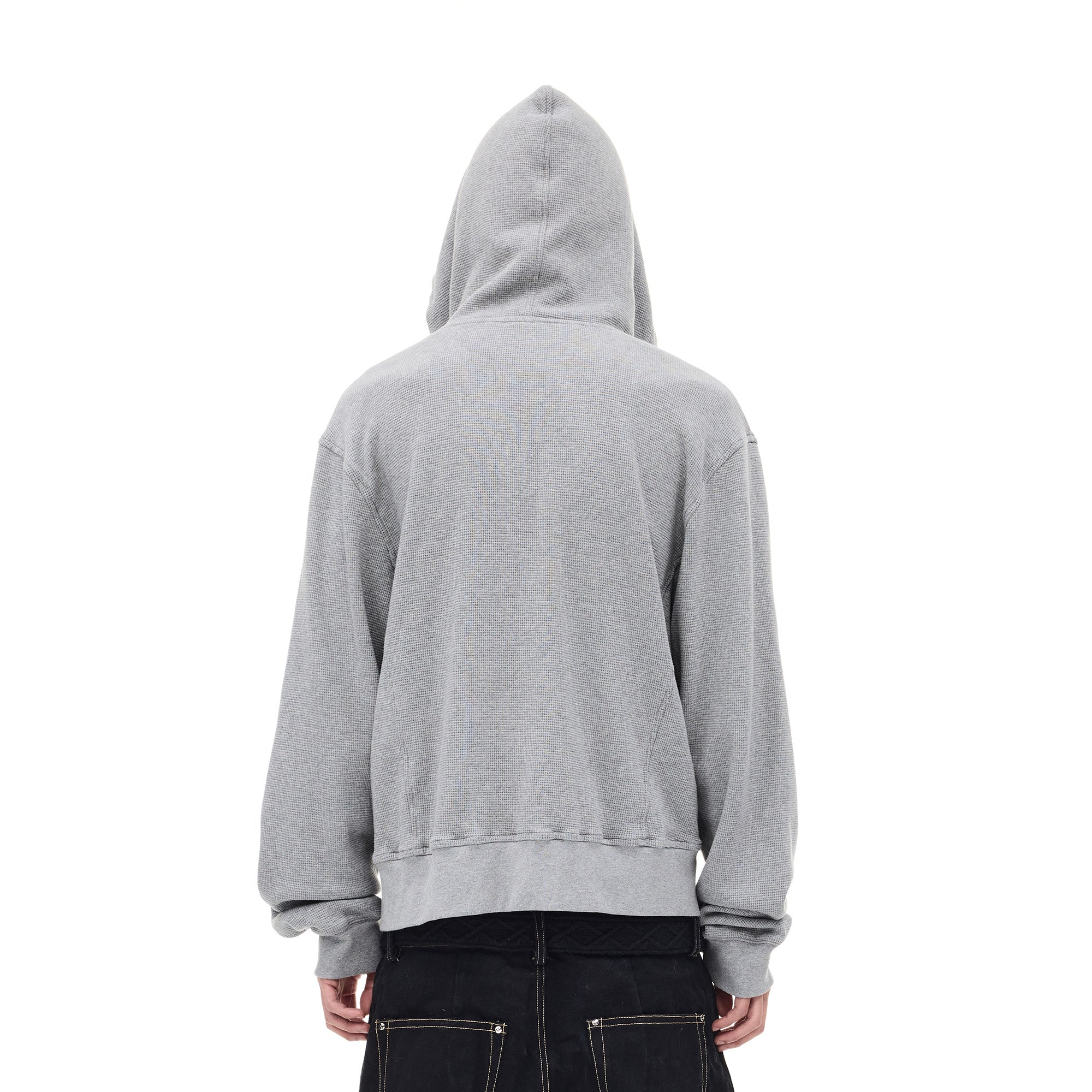 WHISTLEHUNTER Washed Waffle Studded Zip-Up Hoodie-Jacket-S-Black-Free Shipping Leatheretro