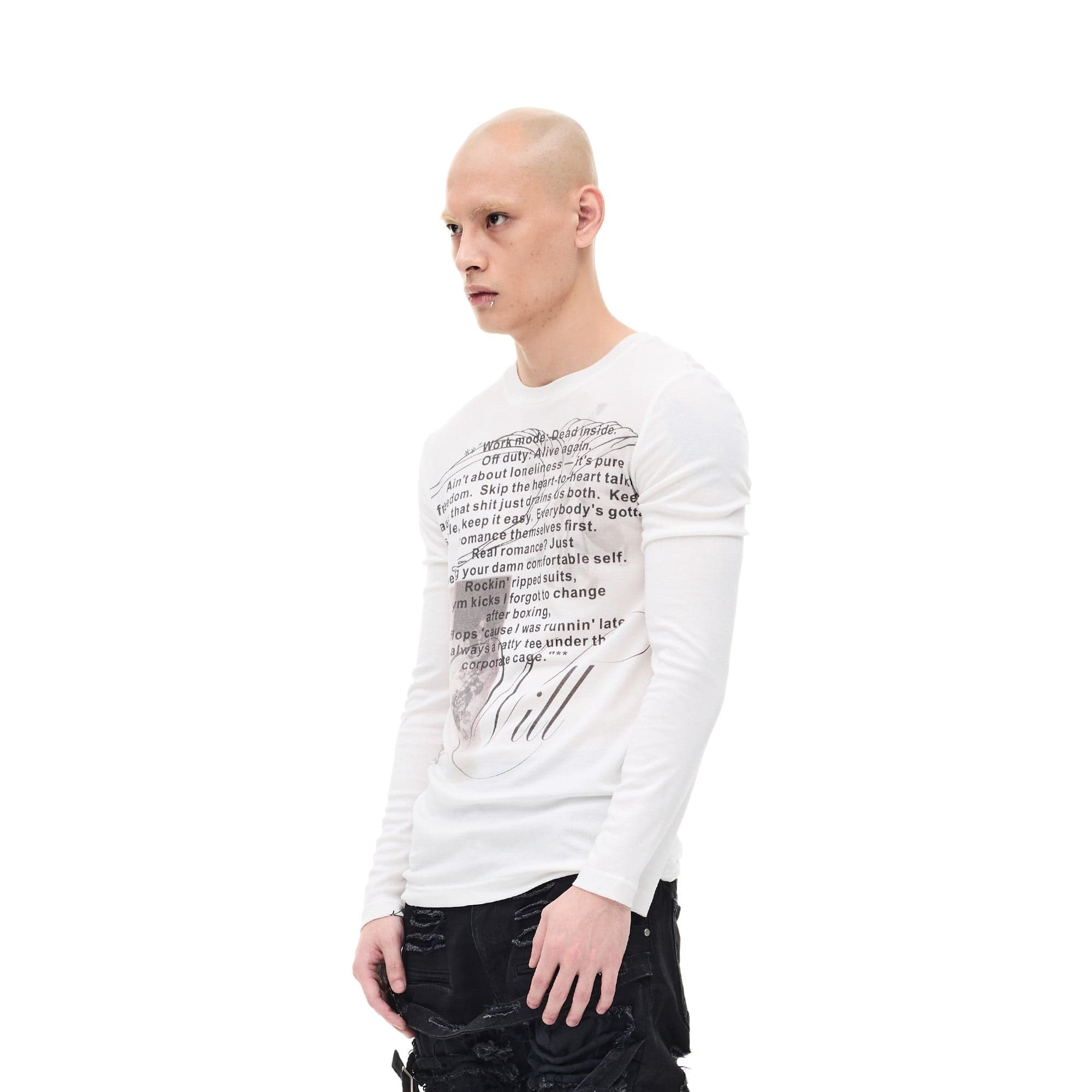WHISTLEHUNTER Graphic Slim-Fit Stretchable Long-Sleeve Tee-L/S Tee-S-Gray-Free Shipping Leatheretro