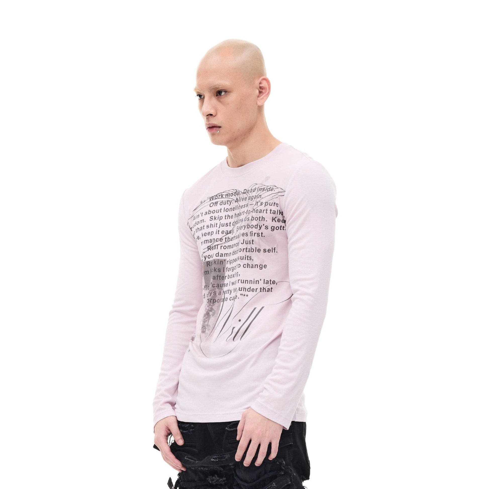 WHISTLEHUNTER Graphic Slim-Fit Stretchable Long-Sleeve Tee-L/S Tee-S-Gray-Free Shipping Leatheretro