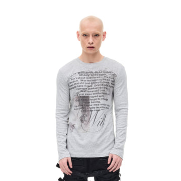 WHISTLEHUNTER Graphic Slim-Fit Stretchable Long-Sleeve Tee-L/S Tee-S-Gray-Free Shipping Leatheretro