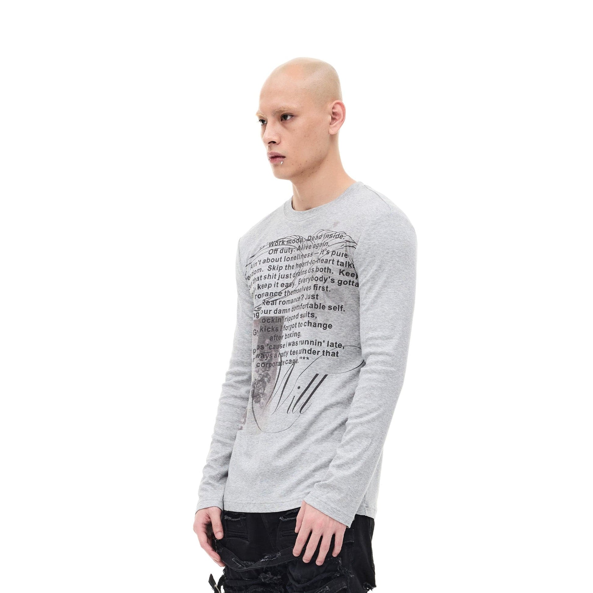 WHISTLEHUNTER Graphic Slim-Fit Stretchable Long-Sleeve Tee-L/S Tee-S-Gray-Free Shipping Leatheretro