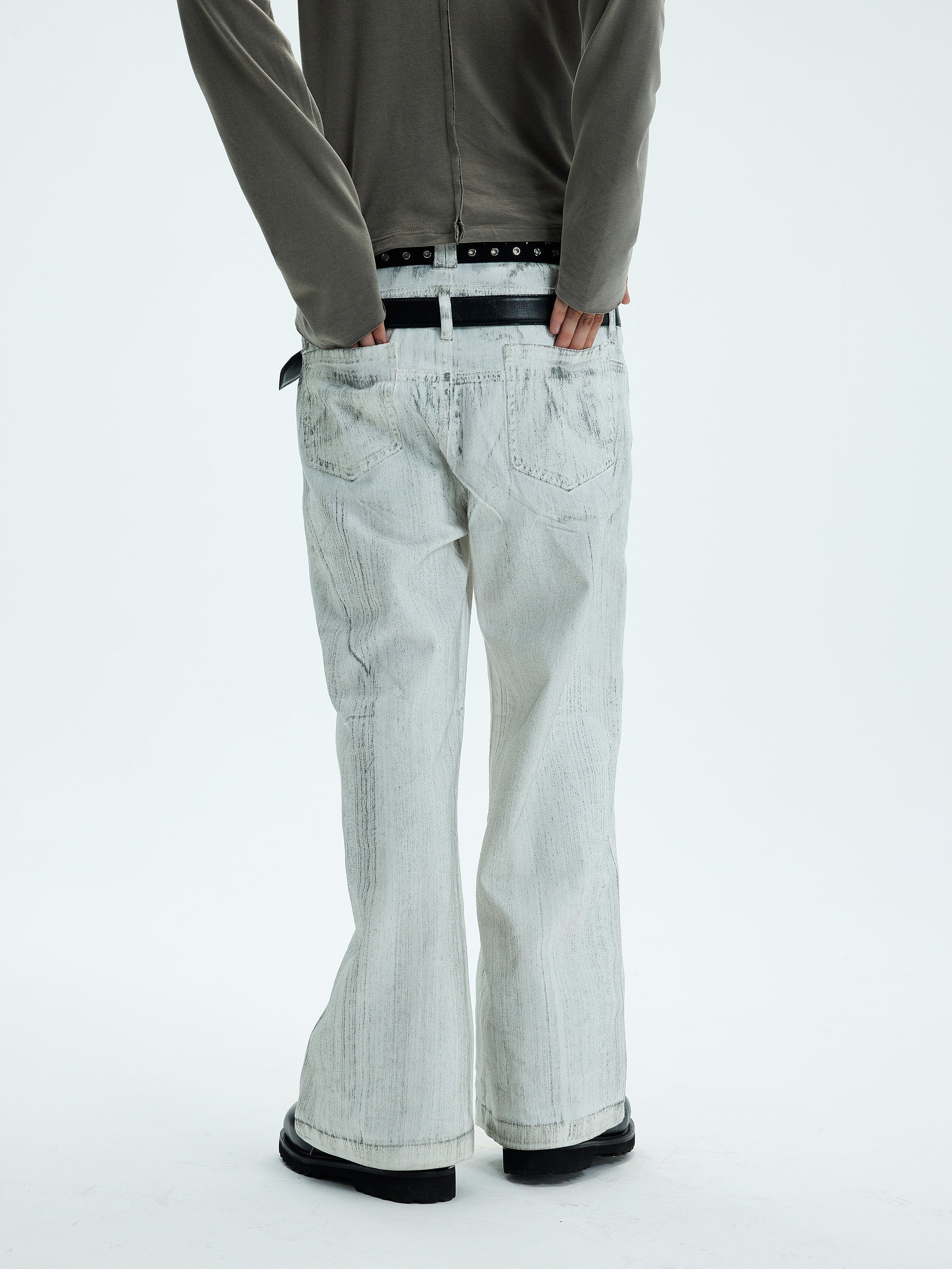 WHISTLEHUNTER Spliced Gems Painted Jeans White-Jeans-S-Free Shipping Leatheretro
