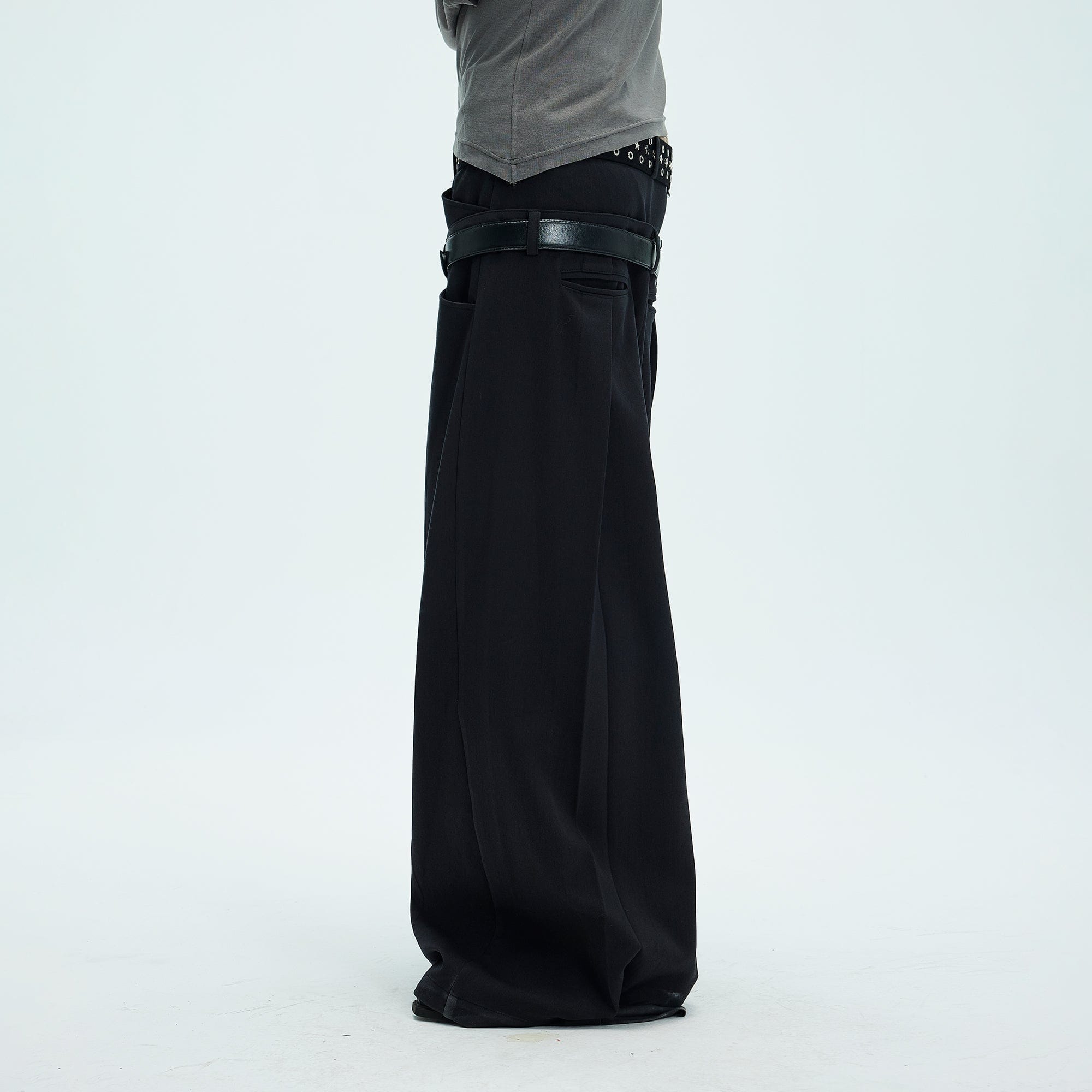WHISTLEHUNTER Double-Waist Pleated Trousers-Pants-S-Free Shipping Leatheretro