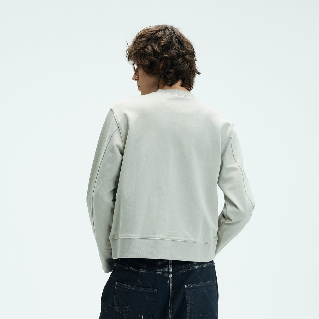 WHISTLEHUNTER Distressed Zipper Sweatshirt-Sweatshirt-S-Free Shipping Leatheretro