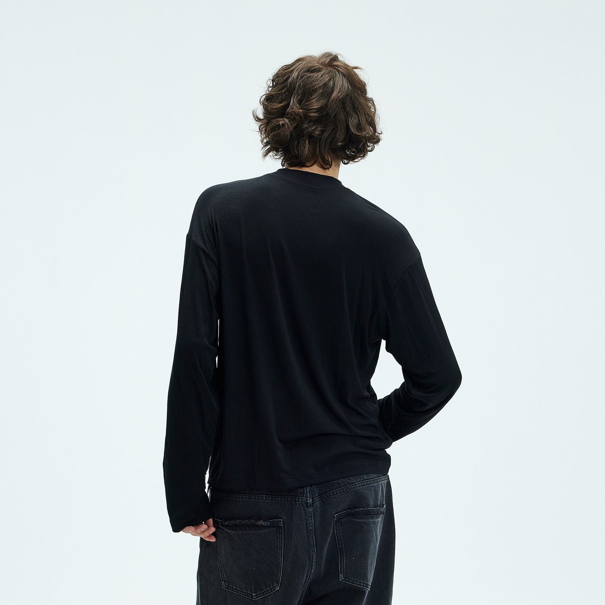 WHISTLEHUNTER Retro LOGO Long-Sleeve T-Shirt-L/S Tee-S-Black-Free Shipping Leatheretro