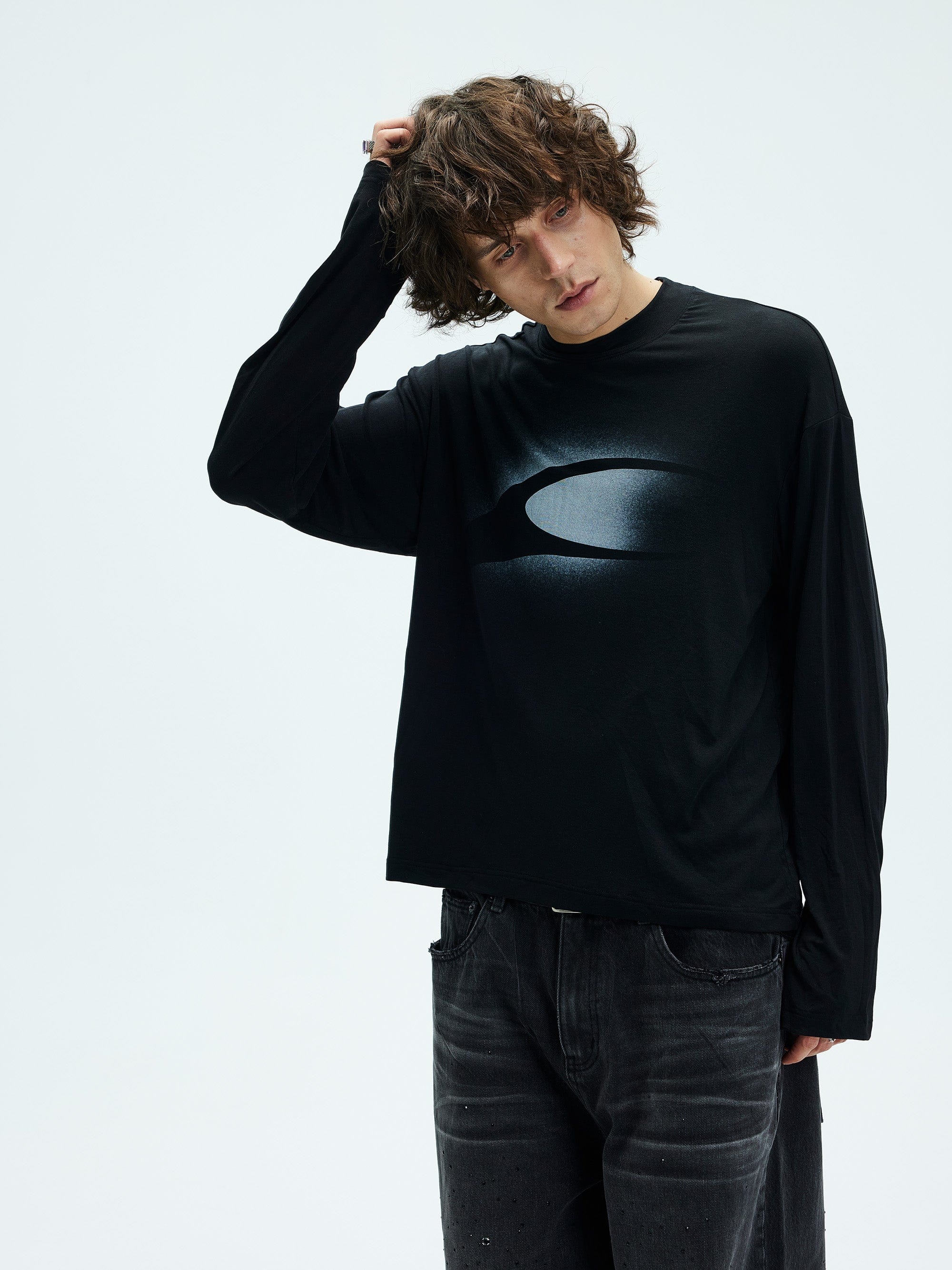 WHISTLEHUNTER Retro LOGO Long-Sleeve T-Shirt-L/S Tee-S-Black-Free Shipping Leatheretro