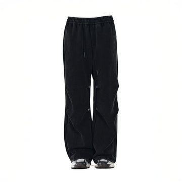OVERLAPS Crinkled Oversized Parachute Sweatpants-Pants-S-Free Shipping Leatheretro