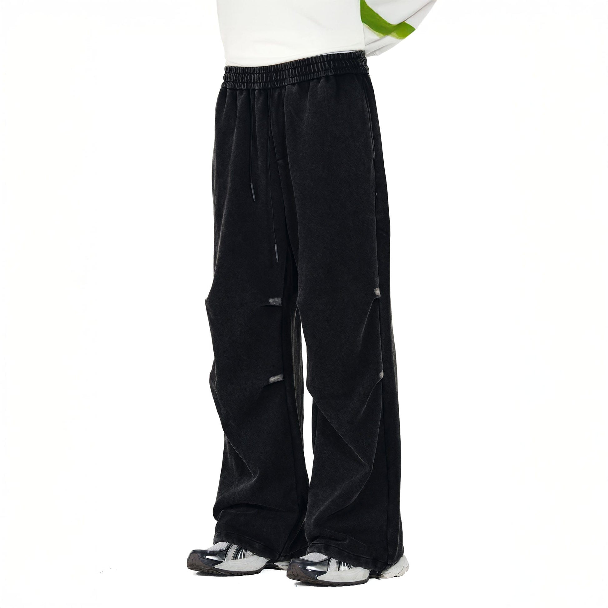 OVERLAPS Crinkled Oversized Parachute Sweatpants-Pants-S-Free Shipping Leatheretro