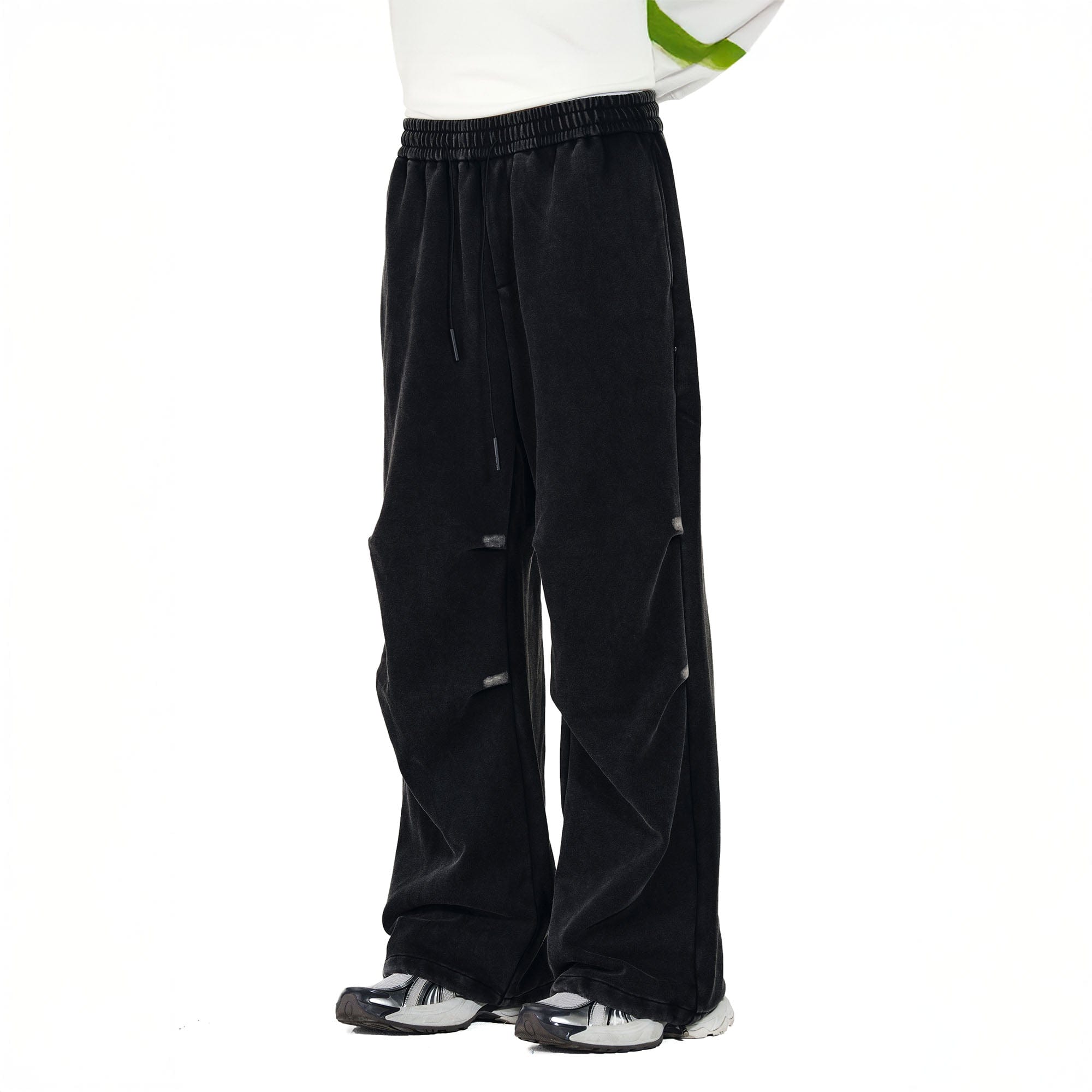 OVERLAPS Crinkled Oversized Parachute Sweatpants-Pants-S-Free Shipping Leatheretro