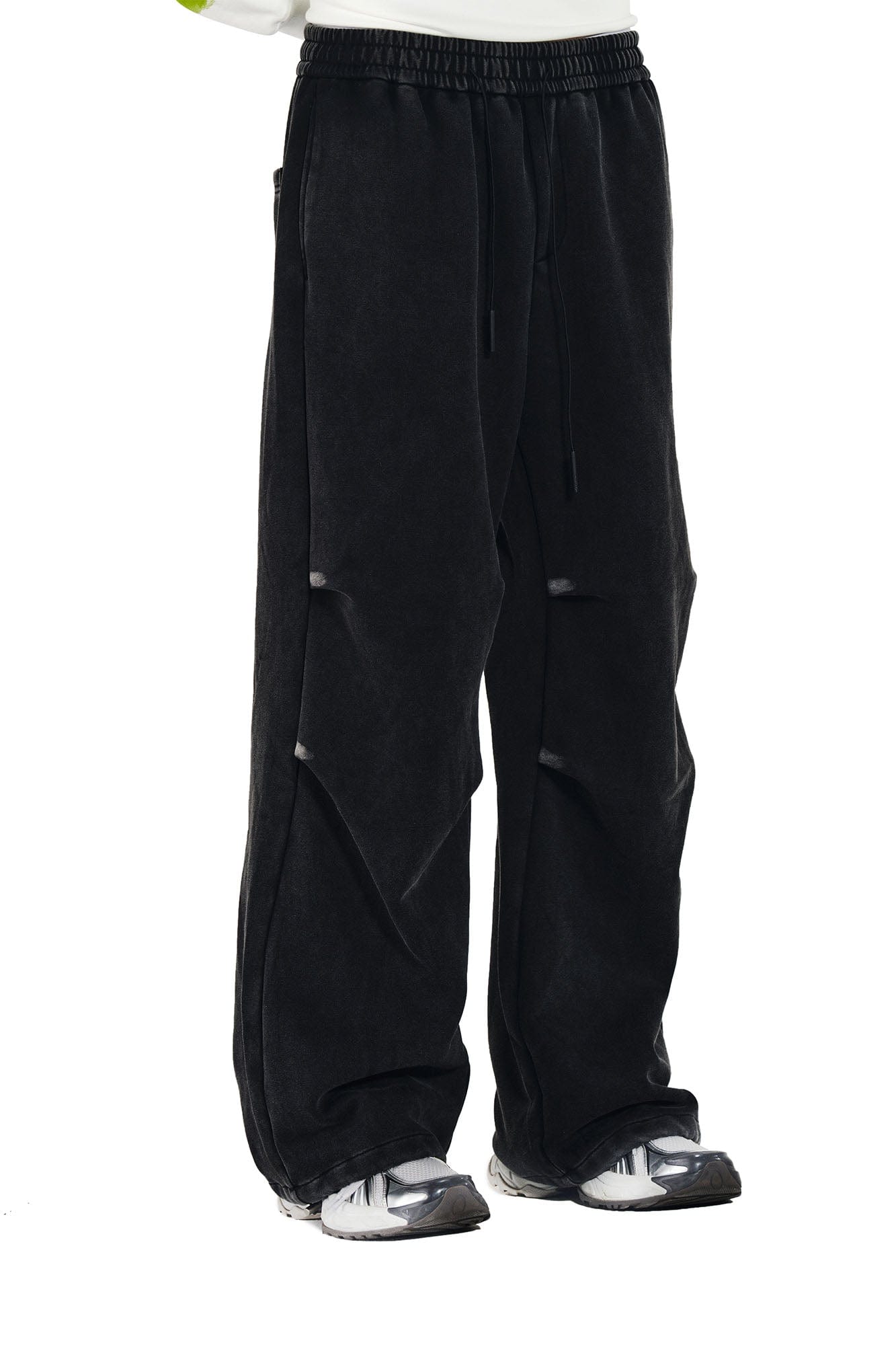 OVERLAPS Crinkled Oversized Parachute Sweatpants-Pants-S-Free Shipping Leatheretro