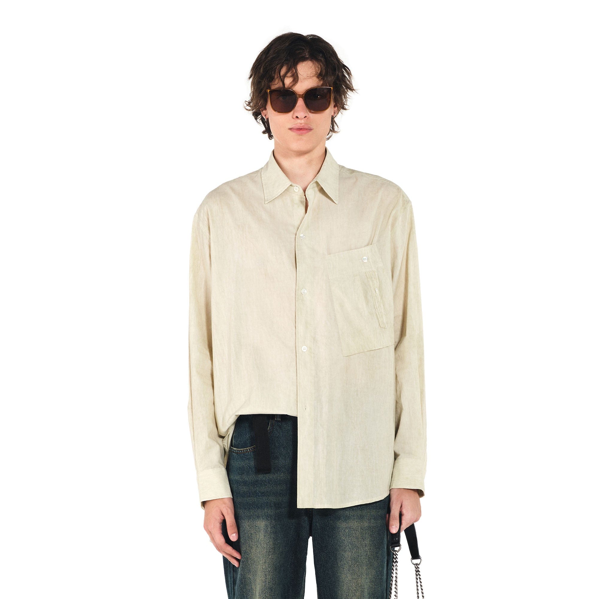 OVERLAPS Essential Crinkled Pocket Shirt-Shirt-S-Free Shipping Leatheretro