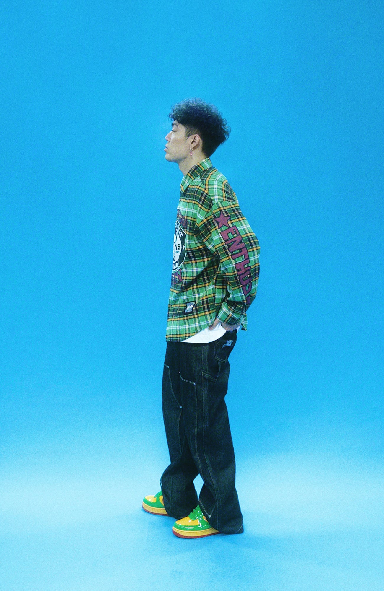 EVETS Colorblock Plaid Graphic Shirt-Shirt-S-Free Shipping Leatheretro