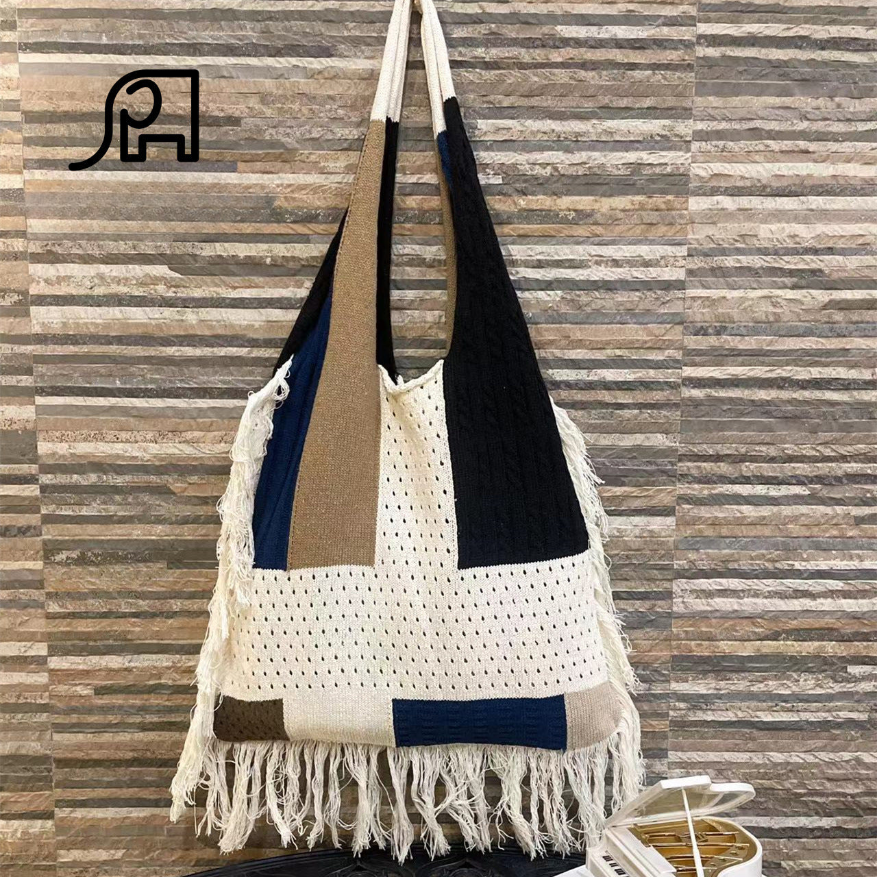 Vintage Tassels Knitted Shoulder Bags-Handbags-Ivory-Free Shipping Leatheretro