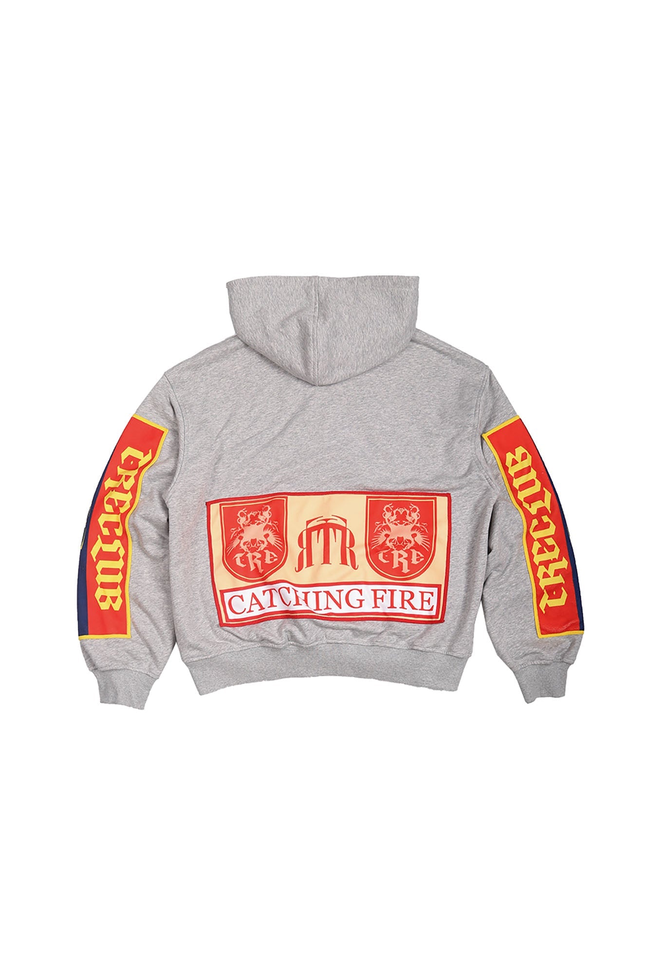 TRECLUB Graphic Patch Zip-Up Hoodie-Jacket-S-Gray-Free Shipping Leatheretro