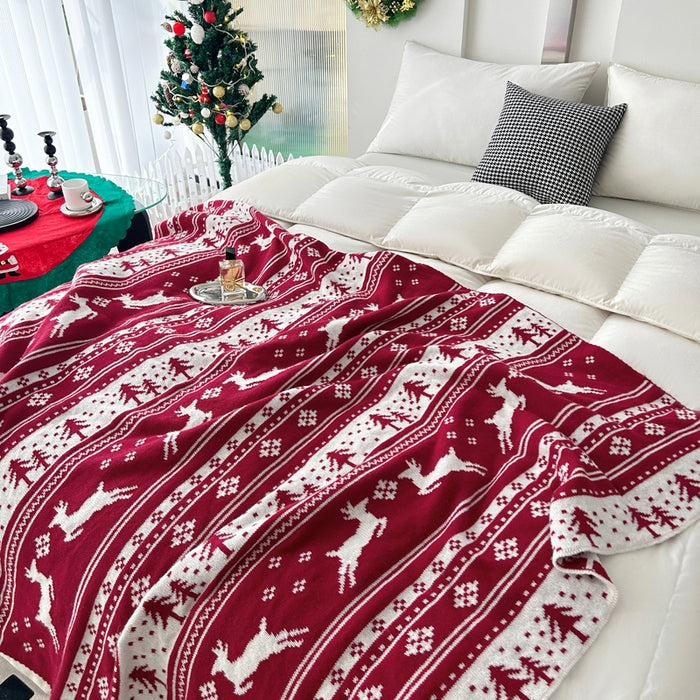 Merry christmas soft knitted blanket-Blankets-A-110x130cm-Free Shipping Leatheretro