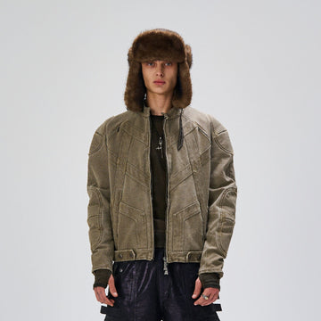 FLYERRER Panel Armor Moto Canvas Jacket-Jacket-S (Preorder)-Free Shipping Leatheretro