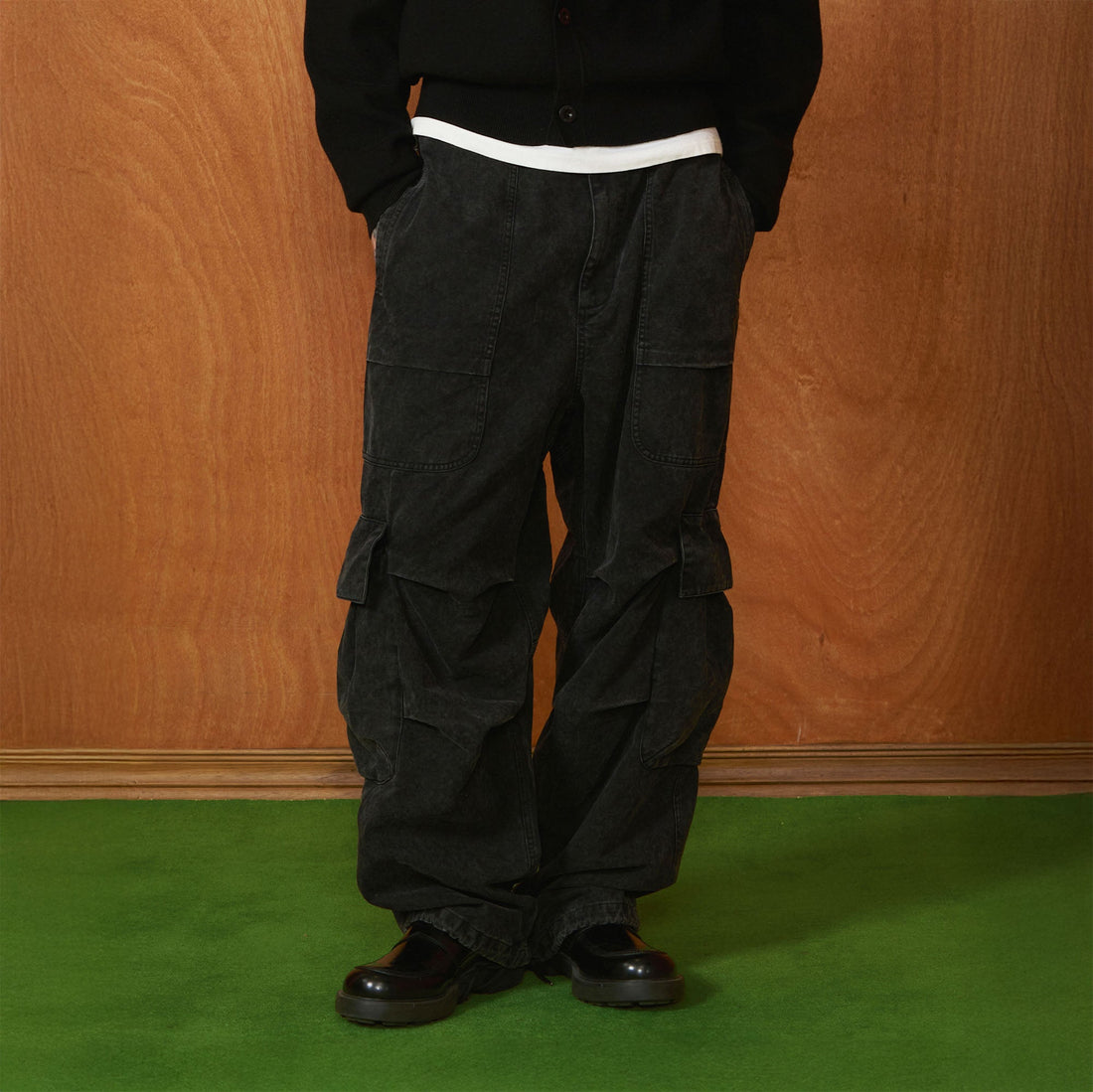 PMW Multi-Pocket Washed Cargo Jeans-Jeans-S-Free Shipping Leatheretro