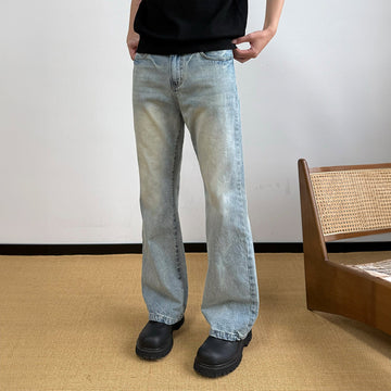 KREATE Classic Washed Straight-Leg Jeans-Jeans-S-Blue-Free Shipping Leatheretro