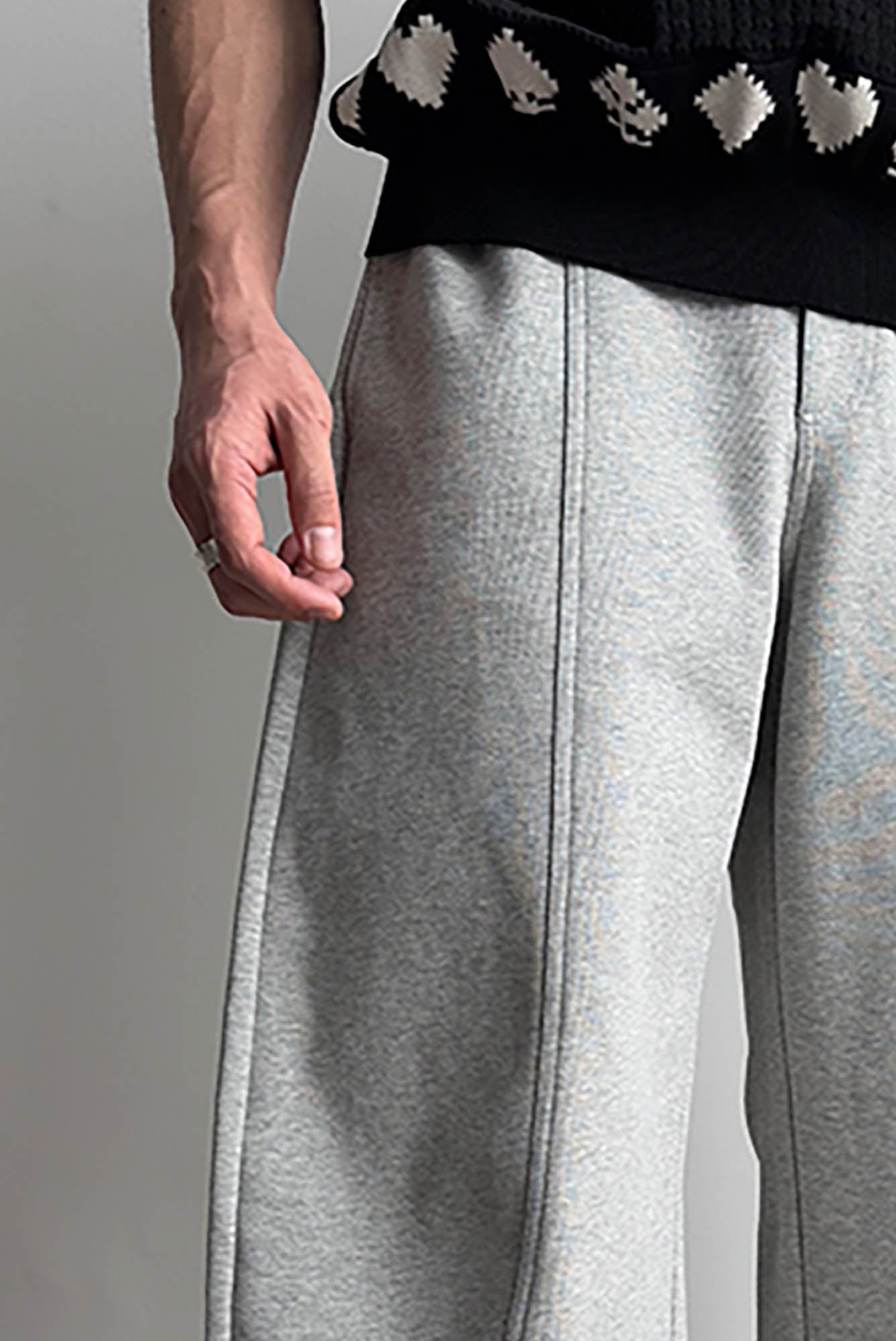 KREATE Curved-Spliced Sorona Quick-Dry Sweatpants-Pants-S-Gray-Free Shipping Leatheretro