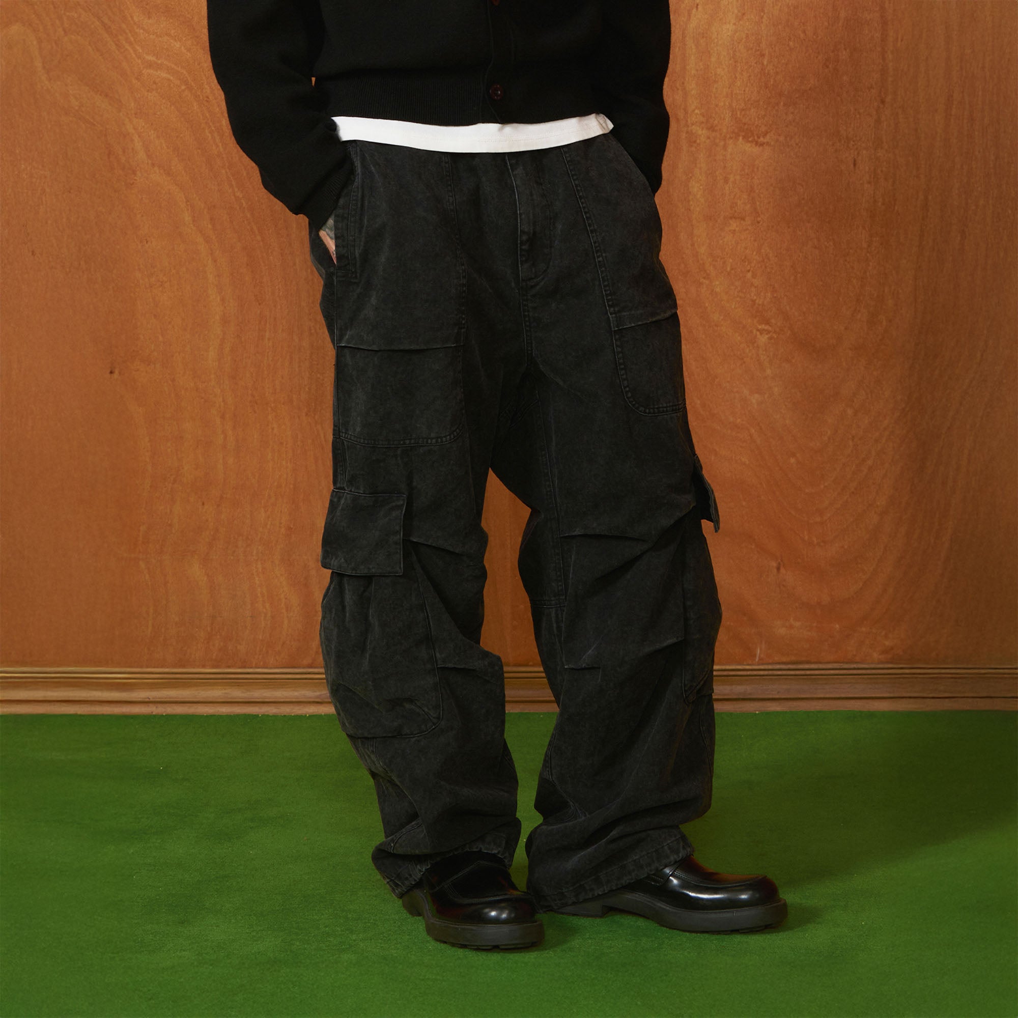 PMW Multi-Pocket Washed Cargo Jeans-Jeans-S-Free Shipping Leatheretro