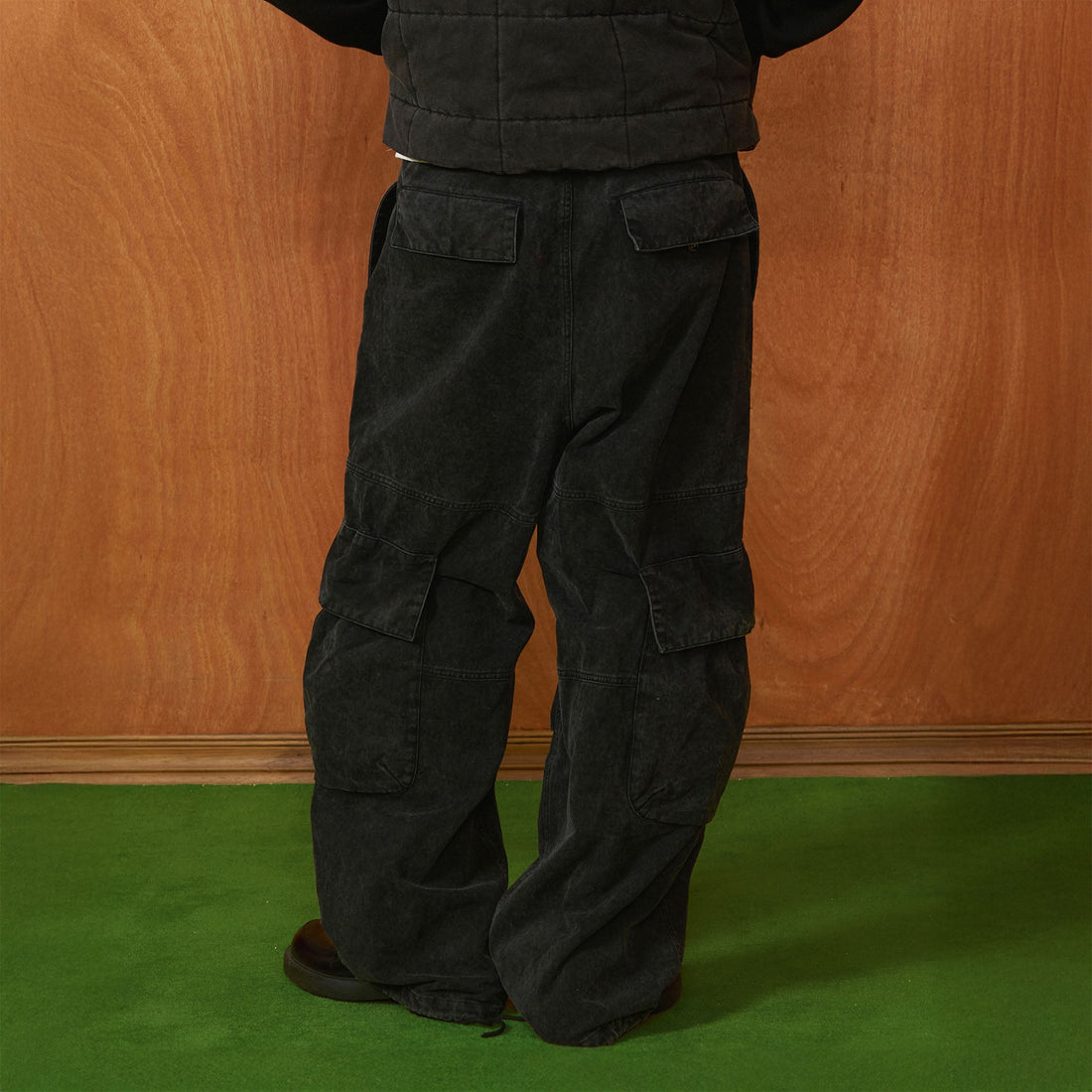 PMW Multi-Pocket Washed Cargo Jeans-Jeans-S-Free Shipping Leatheretro