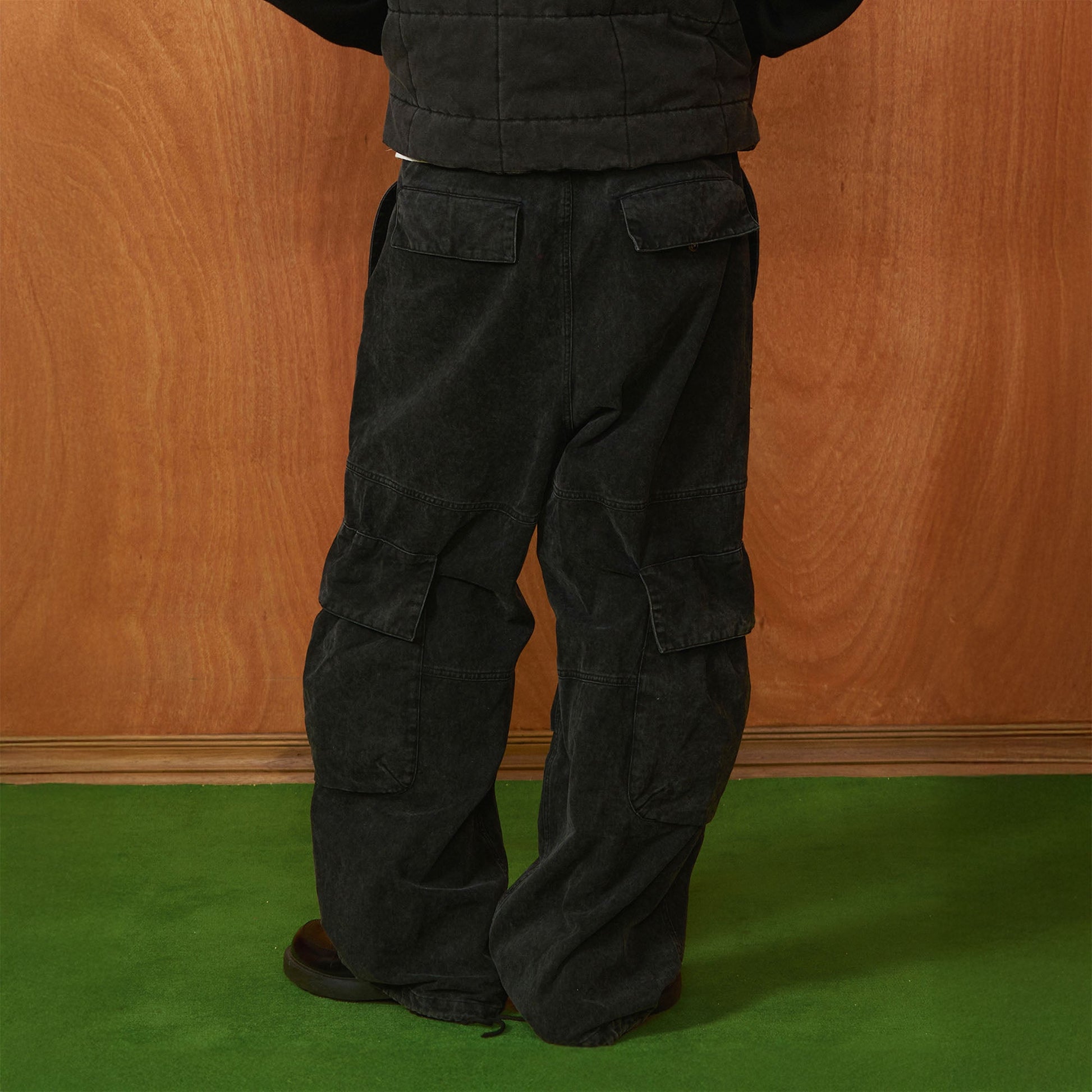 PMW Multi-Pocket Washed Cargo Jeans-Jeans-S-Free Shipping Leatheretro