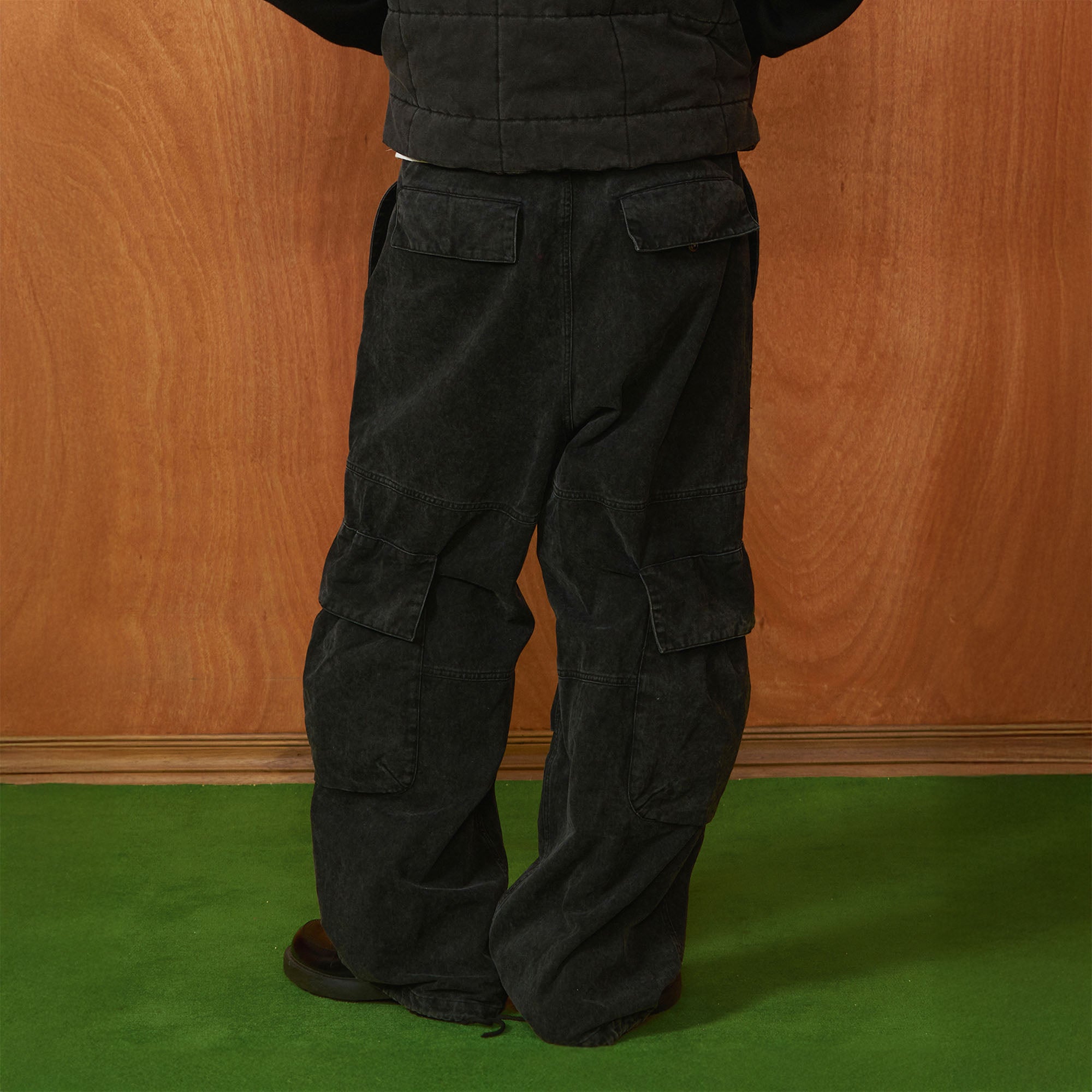 PMW Multi-Pocket Washed Cargo Jeans-Jeans-S-Free Shipping Leatheretro
