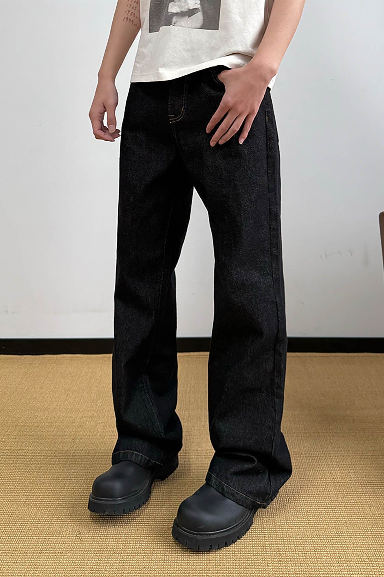 KREATE Classic Washed Straight-Leg Jeans-Jeans-S-Blue-Free Shipping Leatheretro