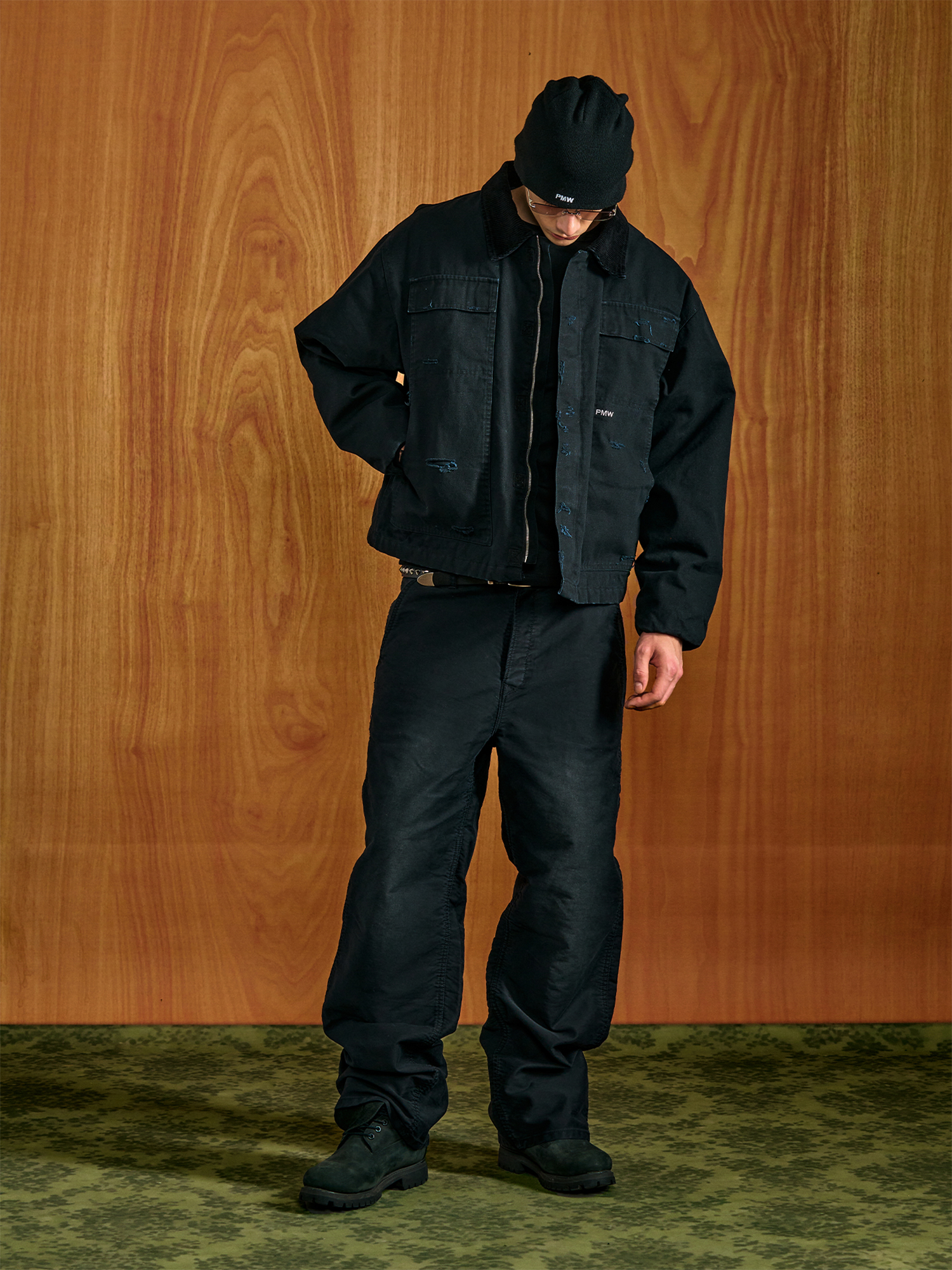 PMW Washed Distressed Corduroy-Collar Jacket-Jacket-S-Free Shipping Leatheretro