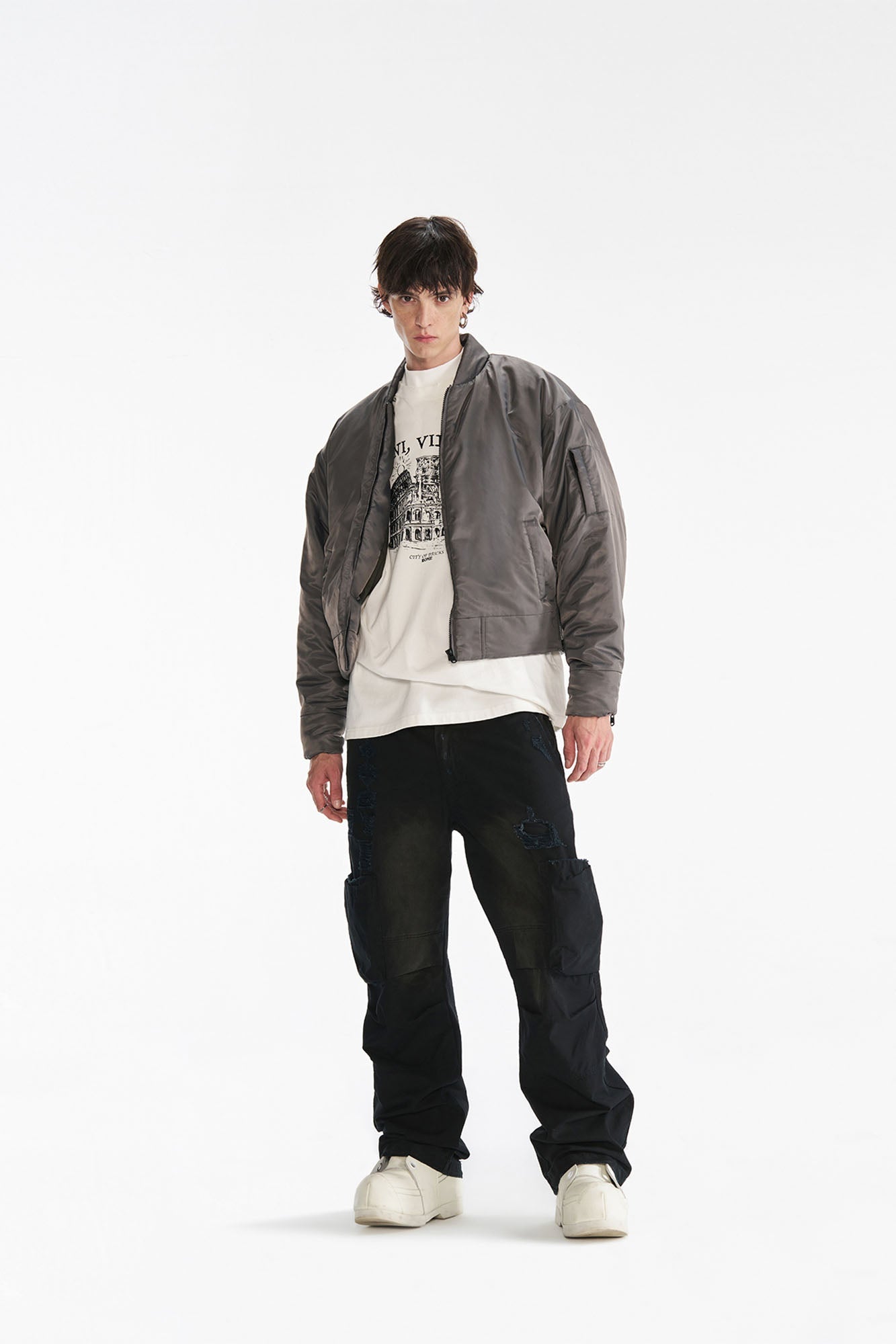 PMW Satin Cropped Bomber Jacket-Jacket-S-Free Shipping Leatheretro