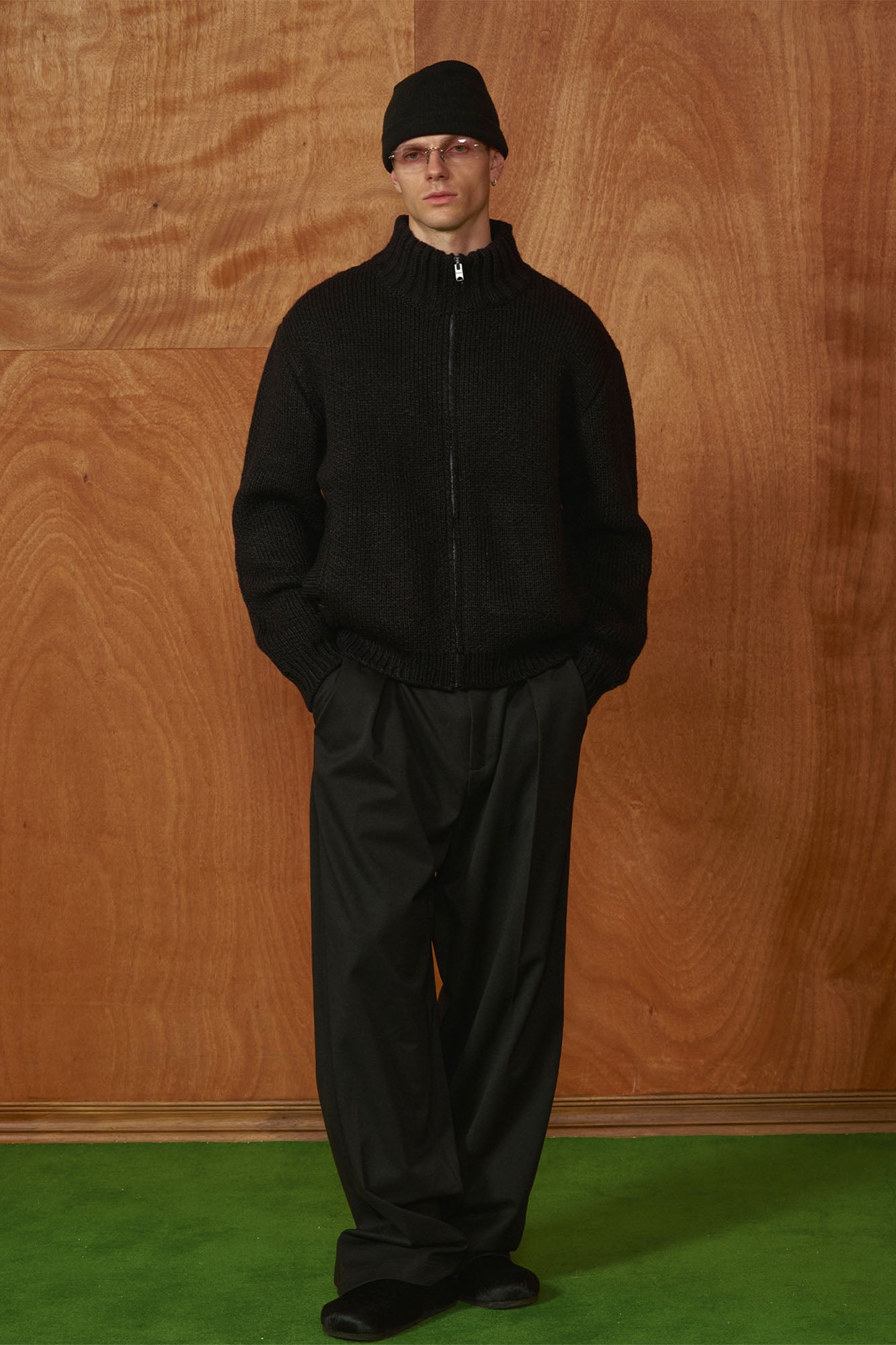 PMW Classic Pleated Fluid Wide-Leg Trousers-Pants-S (Preorder)-Black-Free Shipping Leatheretro