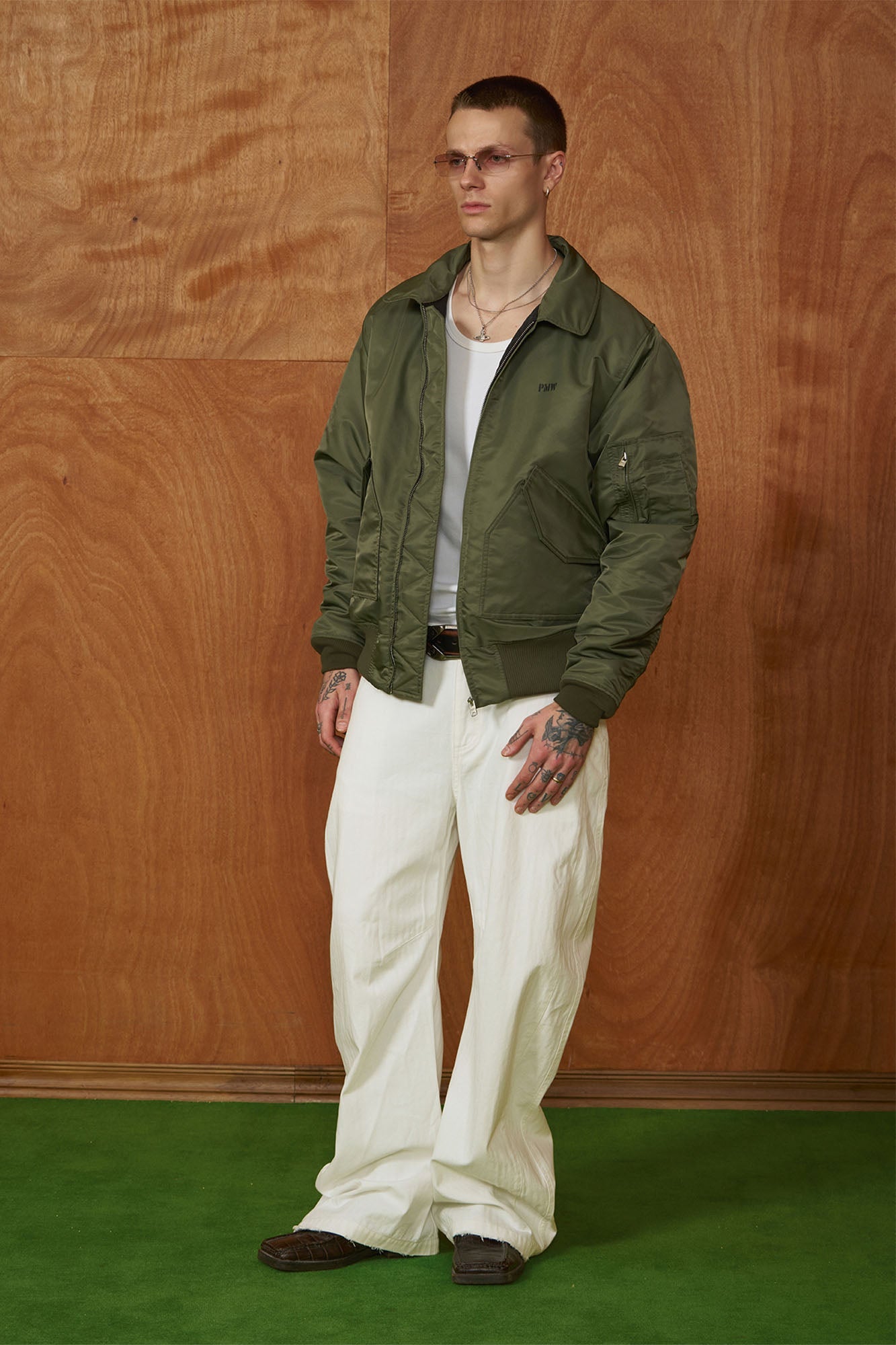 PMW Classic Ruched Insulated Bomber Jacket-Jacket-S-Green-Free Shipping Leatheretro