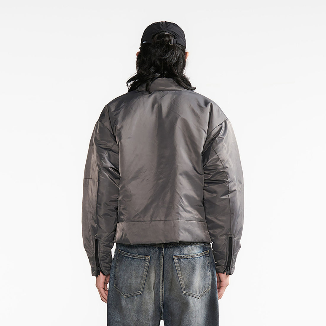 PMW Satin Cropped Bomber Jacket-Jacket-S-Free Shipping Leatheretro