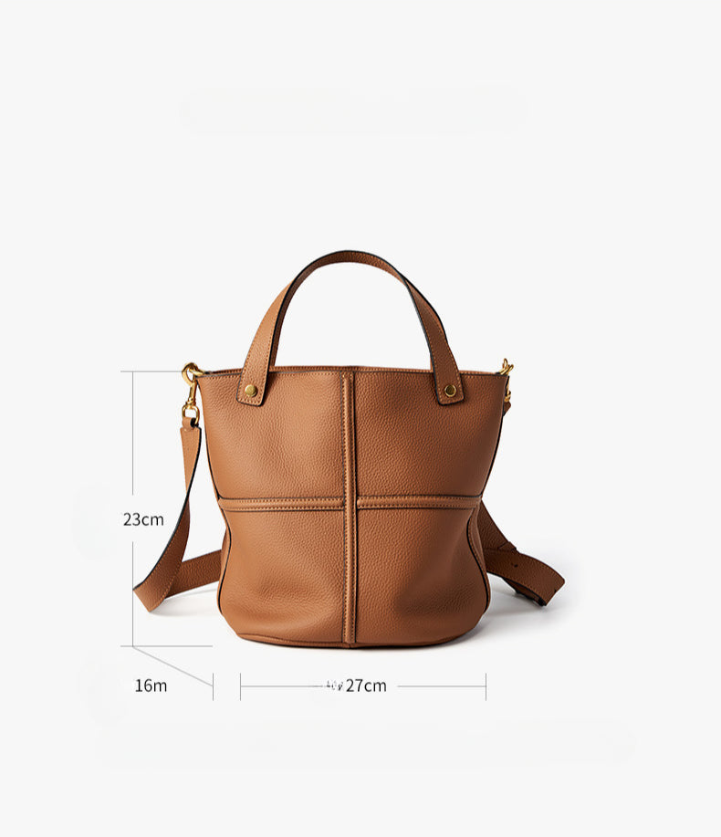 Elegant Genuine Leather Tote Bag-handbags-Black-Free Shipping Leatheretro