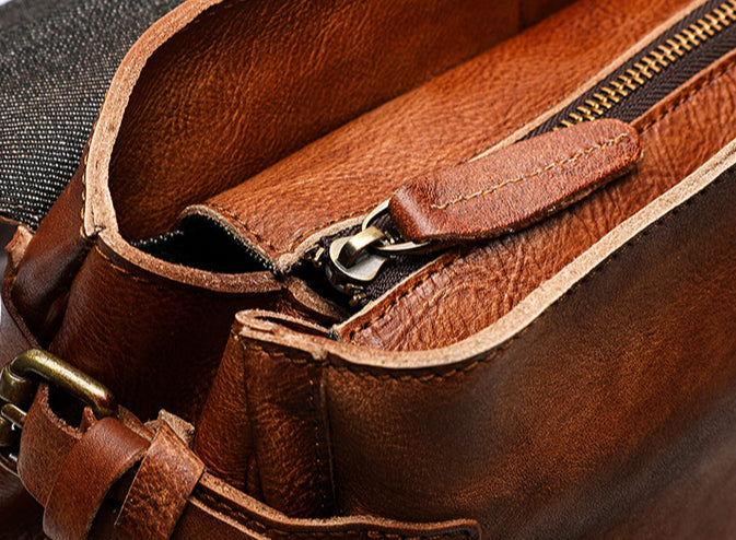 Handmade Vintage Vegetable-Tanned Leather Backpack-Backpack-Black-42CM*14CM*31CM-Free Shipping Leatheretro