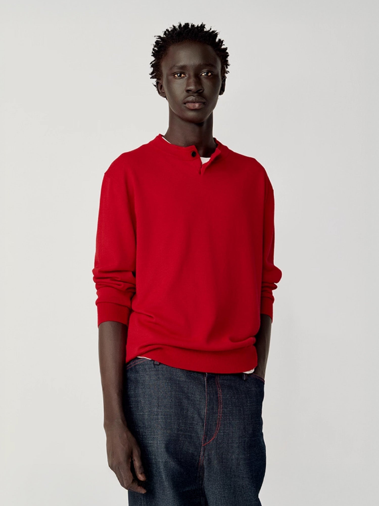 OPICLOTH Essential Layered Collar Sweater-Sweater-XS-Red-Free Shipping Leatheretro