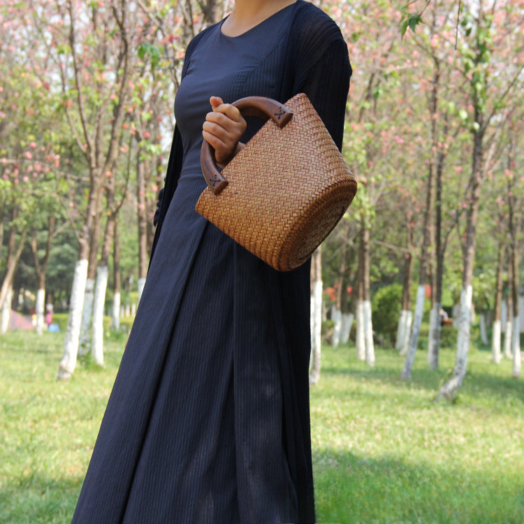 Handwoven Rattan & Straw Tote Bag for Women-Handbags-C113 Small-Free Shipping Leatheretro