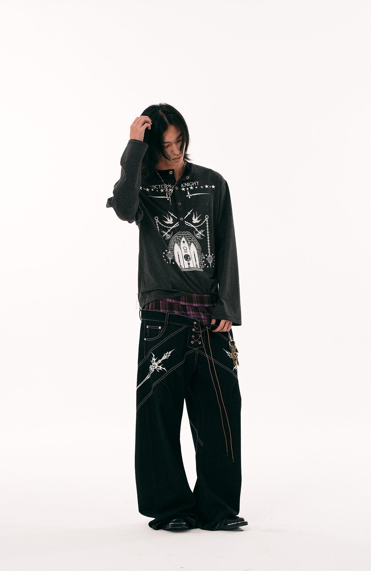PASET Gothic Graphic Long-Sleeve Tee-L/S Tee-S-Free Shipping Leatheretro