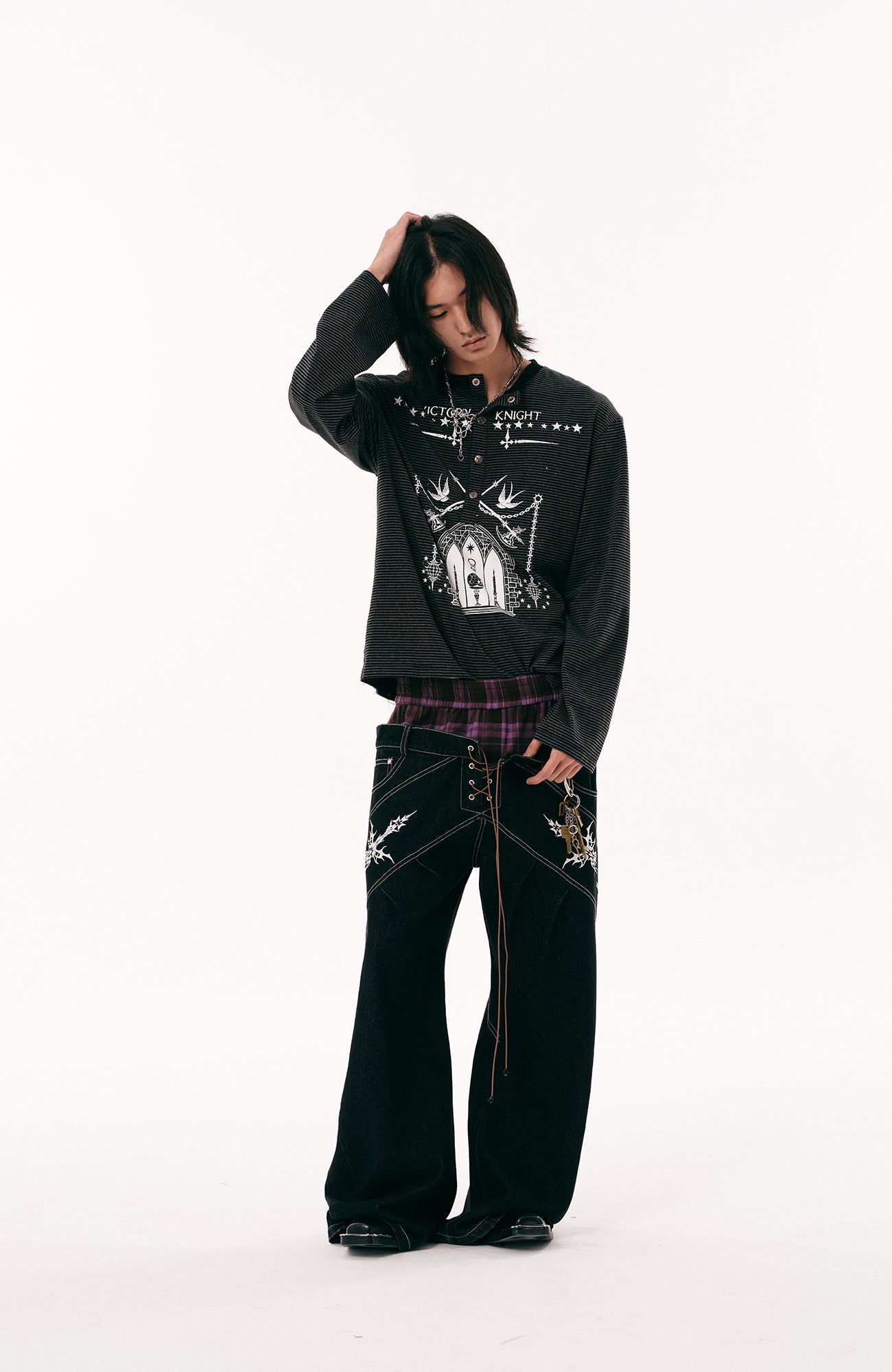 PASET Gothic Graphic Long-Sleeve Tee-L/S Tee-S-Free Shipping Leatheretro