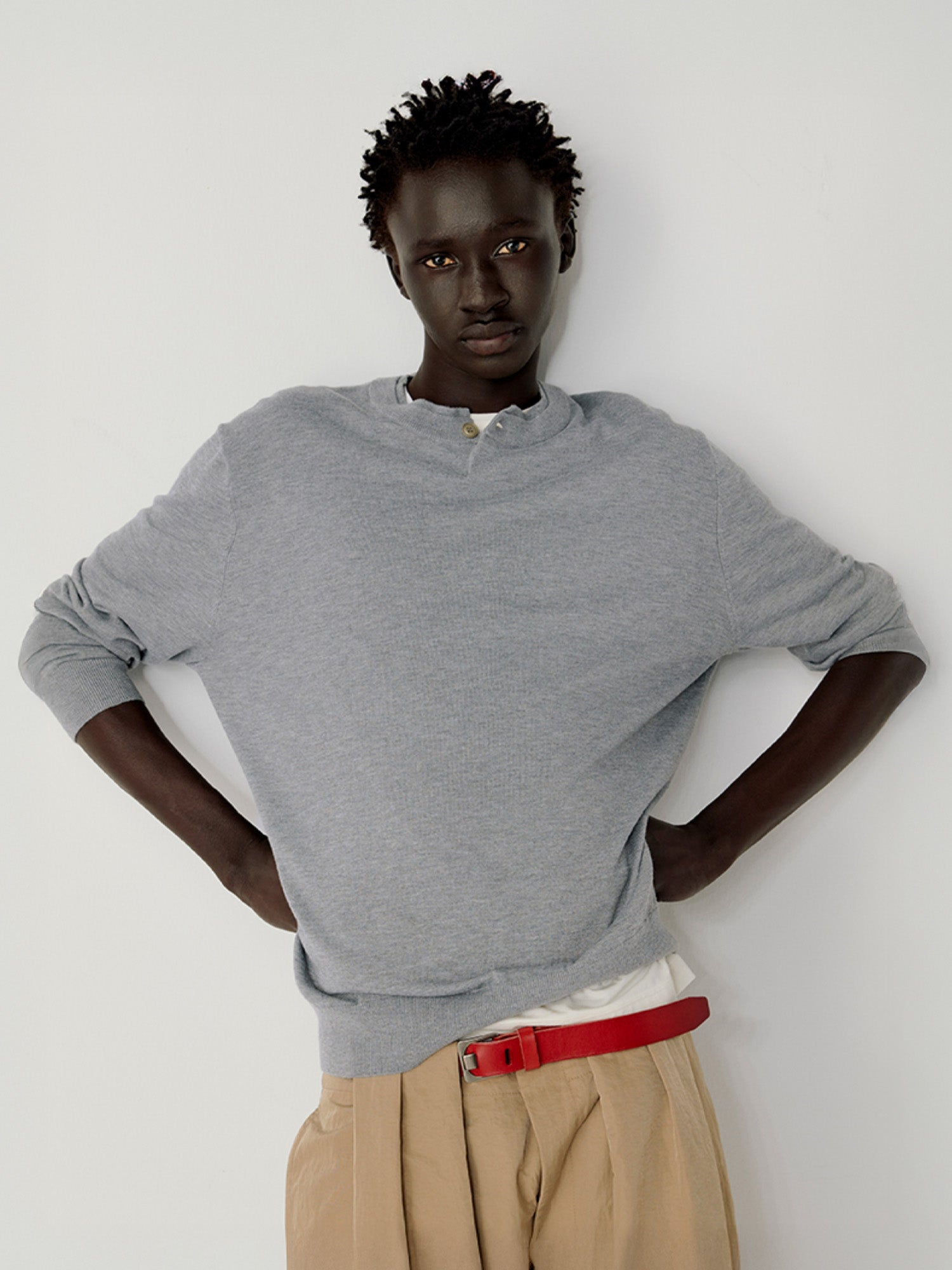 OPICLOTH Essential Layered Collar Sweater-Sweater-XS-Red-Free Shipping Leatheretro