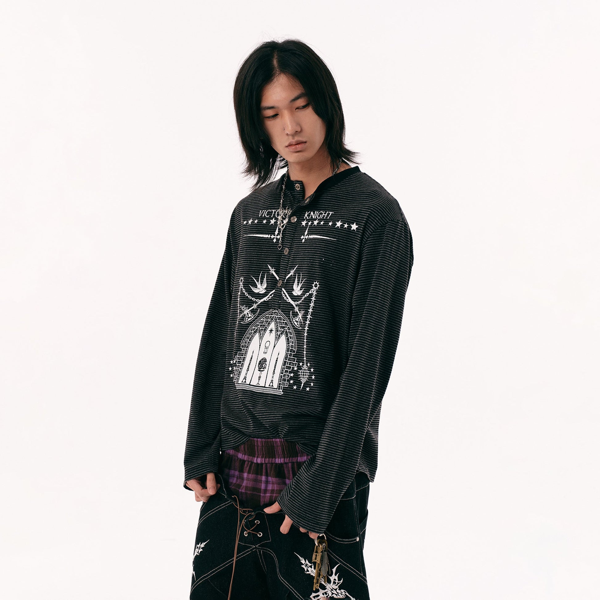 PASET Gothic Graphic Long-Sleeve Tee-L/S Tee-S-Free Shipping Leatheretro