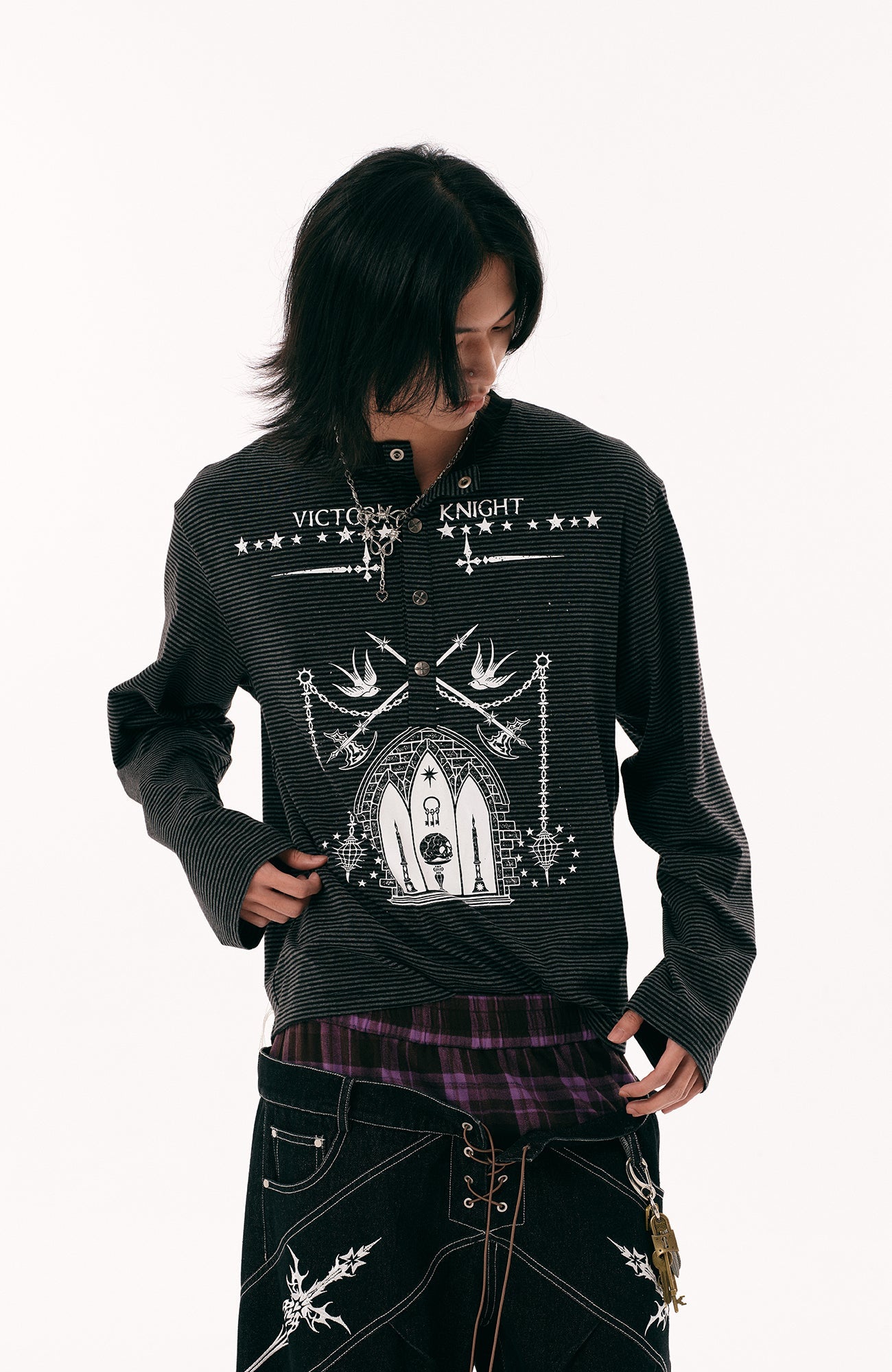 PASET Gothic Graphic Long-Sleeve Tee-L/S Tee-S-Free Shipping Leatheretro