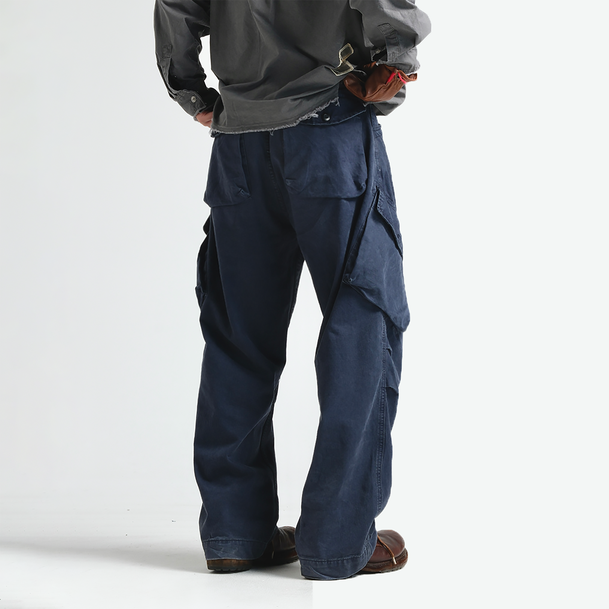 NEIGBORL Large Utility Pockets Cargo Pants-Pants-S-Blue-Free Shipping Leatheretro