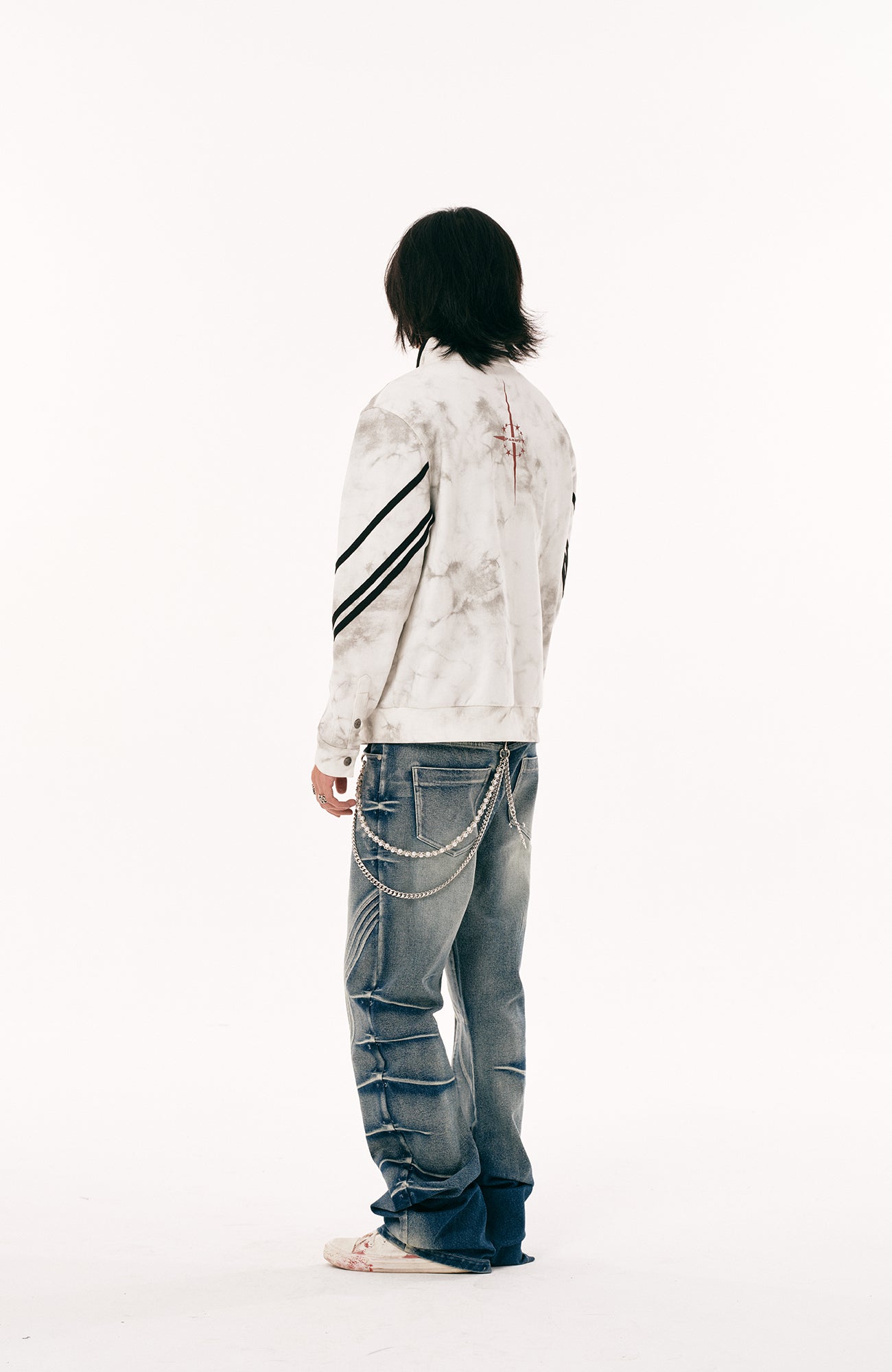 PASET Dirty Wash Star Graphic Track Jacket-Jacket-S-Free Shipping Leatheretro