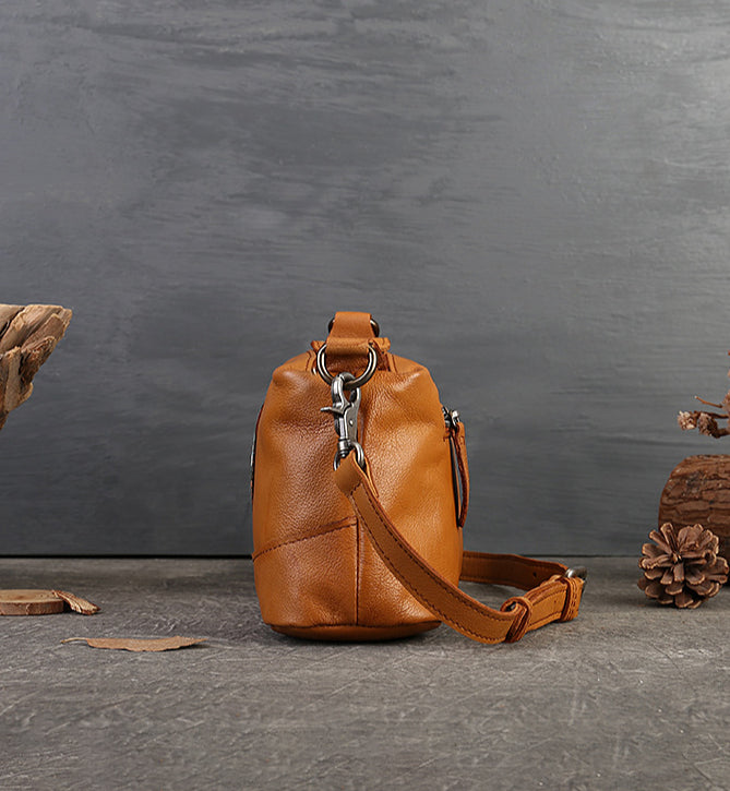 Genuine Leather Women's Crossbody Bag-Handbags-Black-Free Shipping Leatheretro