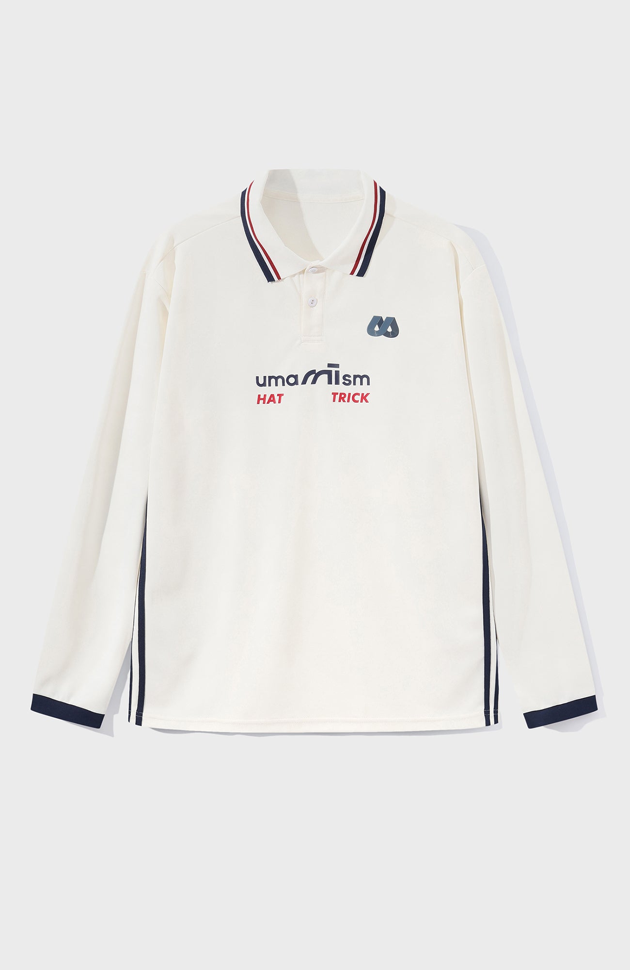 UMAMIISM Quick-Dry Striped Polo Long Sleeve Tee-L/S Tee-XS (Preorder)-White-Free Shipping Leatheretro