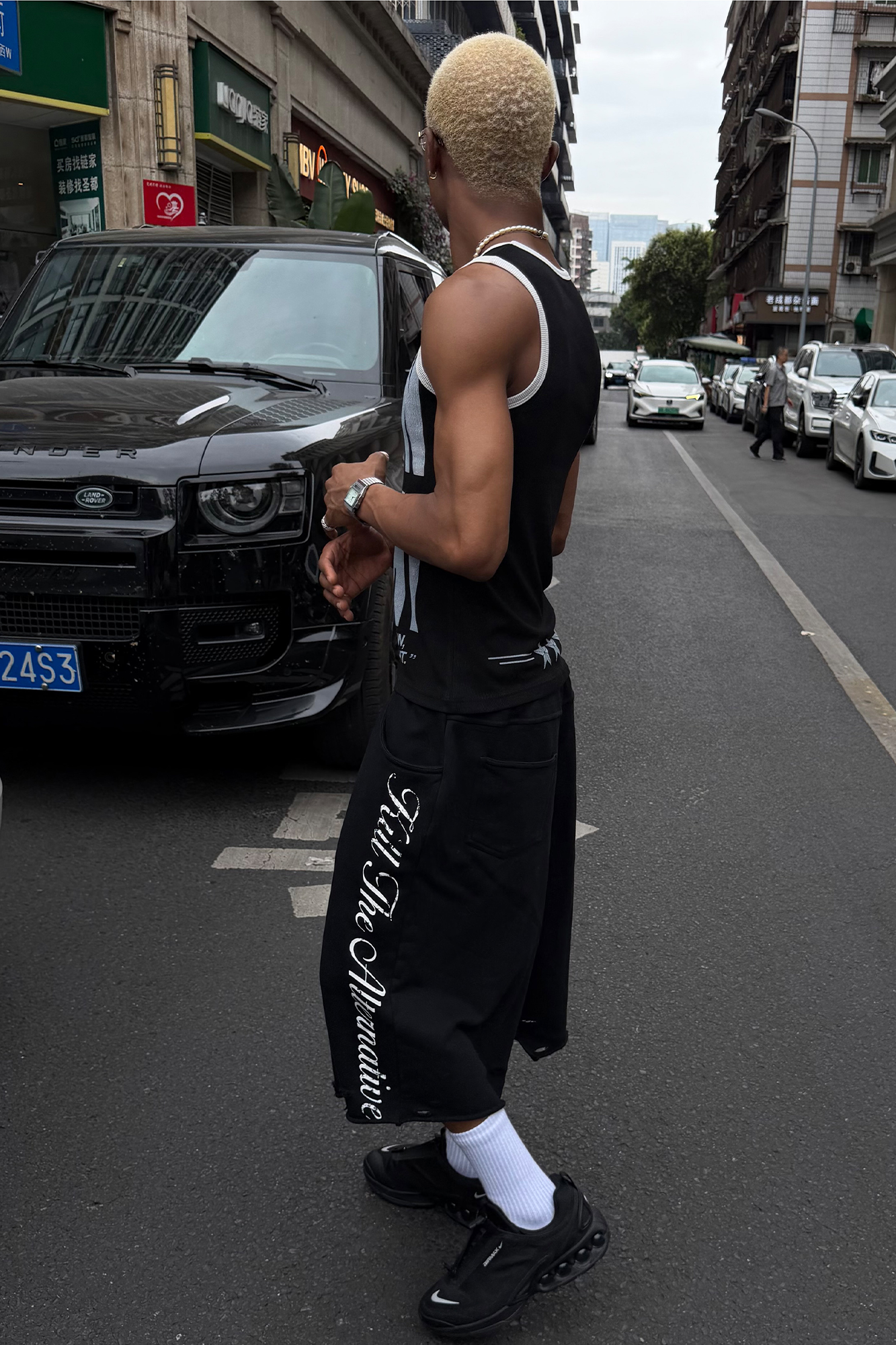 STEEPC Raw Edge Graphic Paneled Sweat Shorts-Shorts-S / 24“-Free Shipping Leatheretro