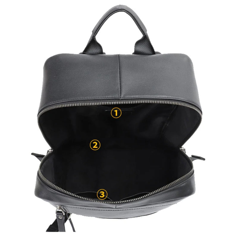 Men’s Business Commute Backpack – Modern Travel Tech Device Bag-Backpacks-Black-Free Shipping Leatheretro