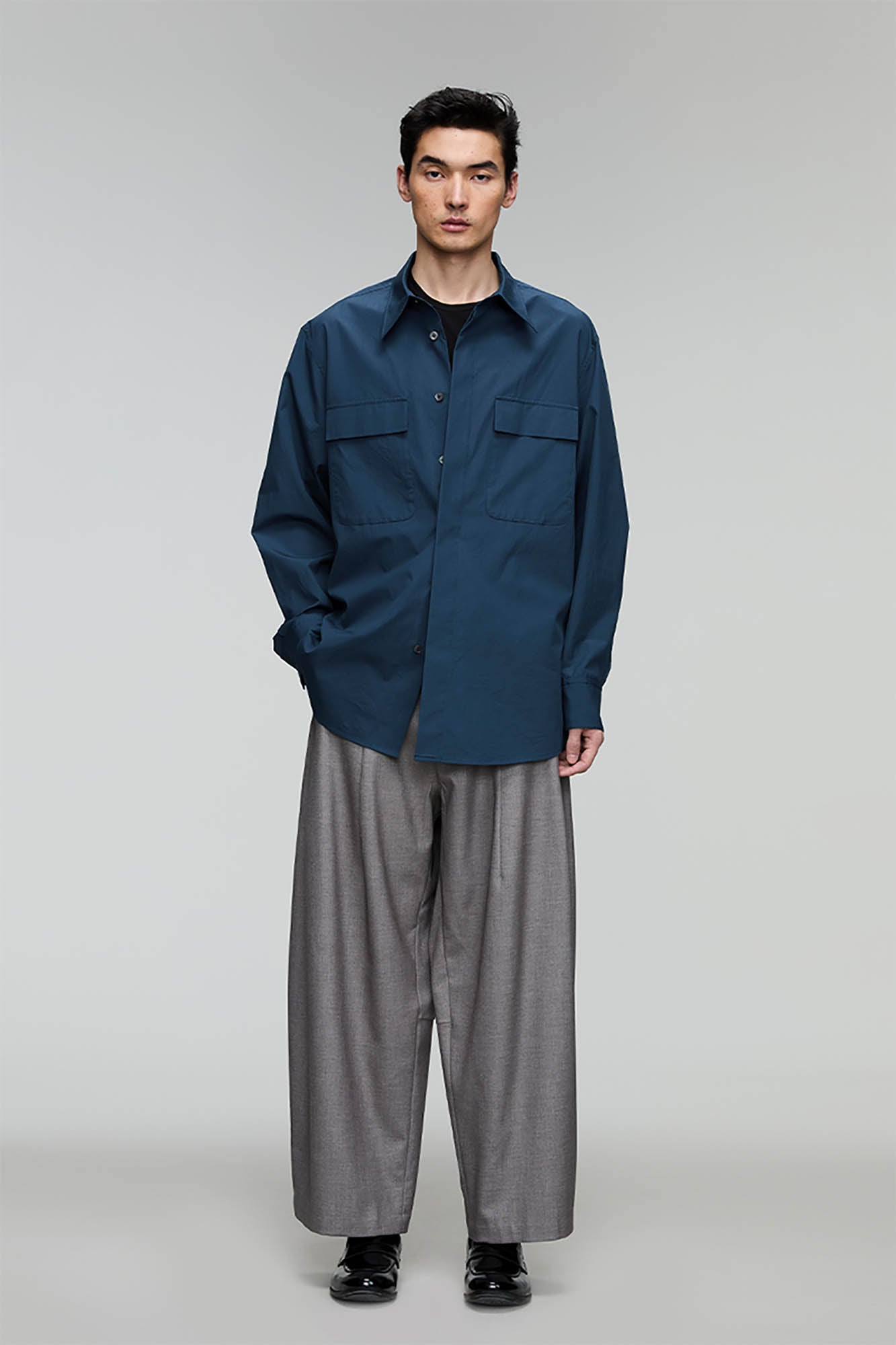 OPICLOTH Utility Pocket Oversized Shirt-Shirt-S-Free Shipping Leatheretro