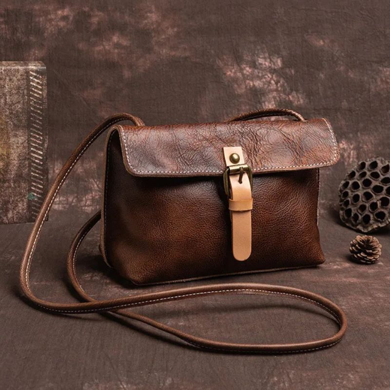 Vintage Genuine Leather Crossbody Bag for Women-Handbags-Coffee-Free Shipping Leatheretro